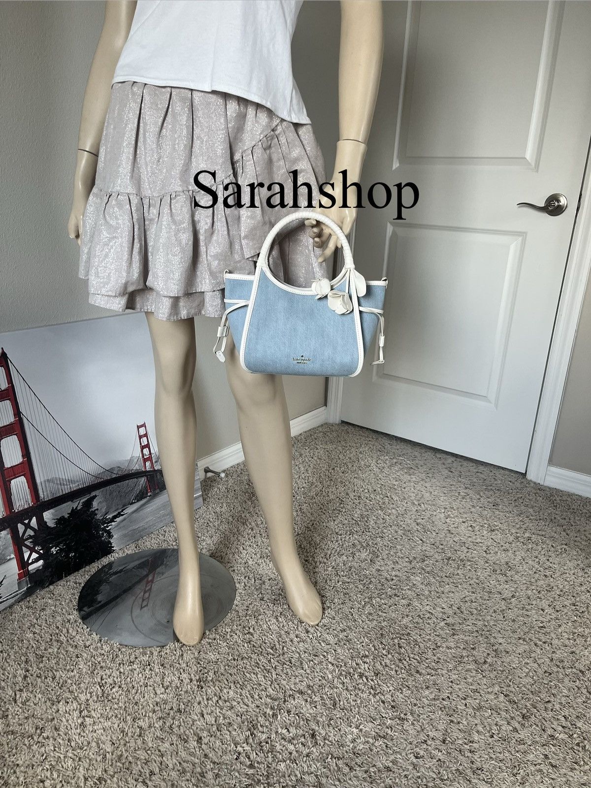 Kate Spade Kate Spade Stash Denim Floral Small Carryall Bag Size ONE SIZE - 7 Thumbnail
