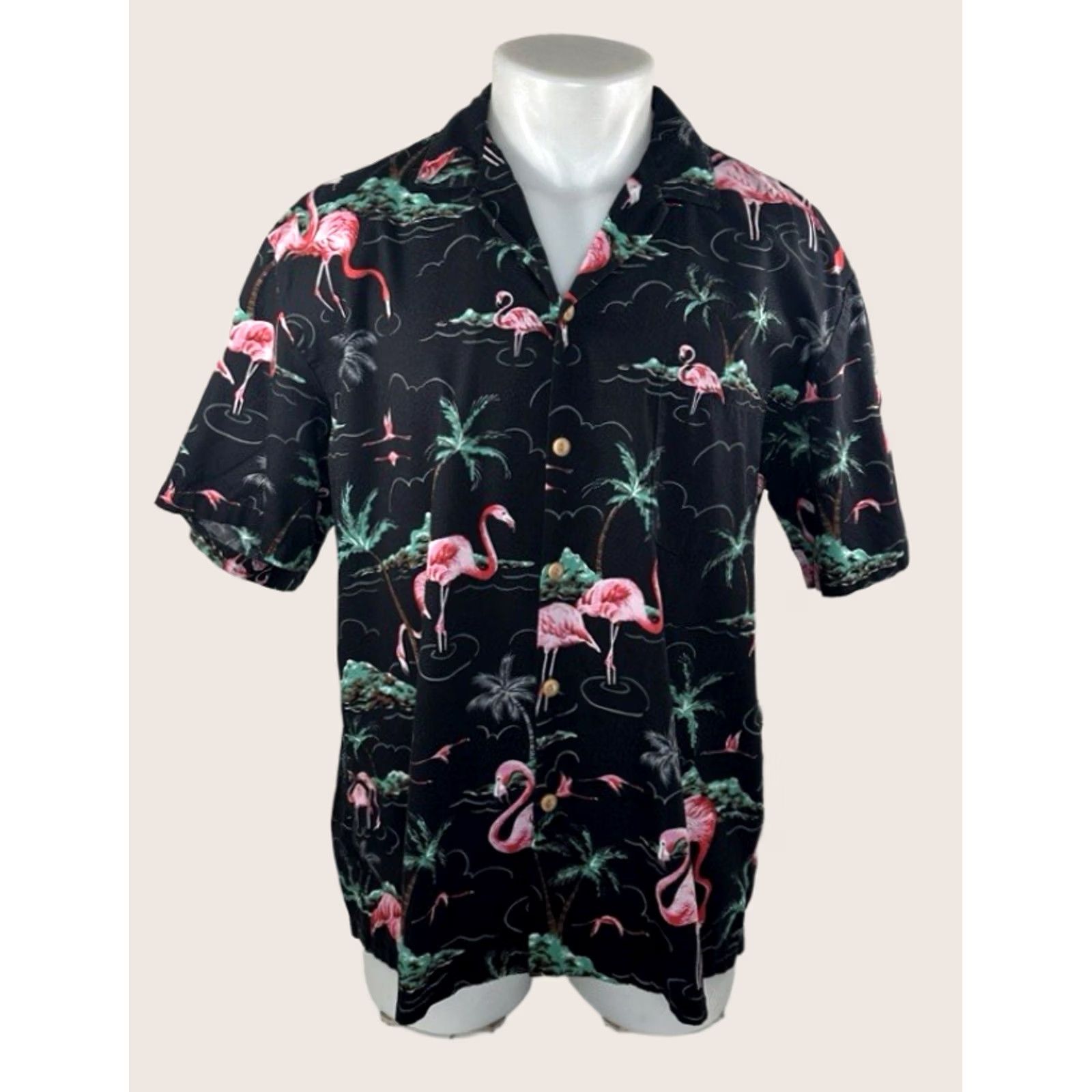 Paradise Found Paradise Found Flamingo Palm Hawaiian Mens L Shirt Size US L / EU 52-54 / 3 - 1 Thumbnail
