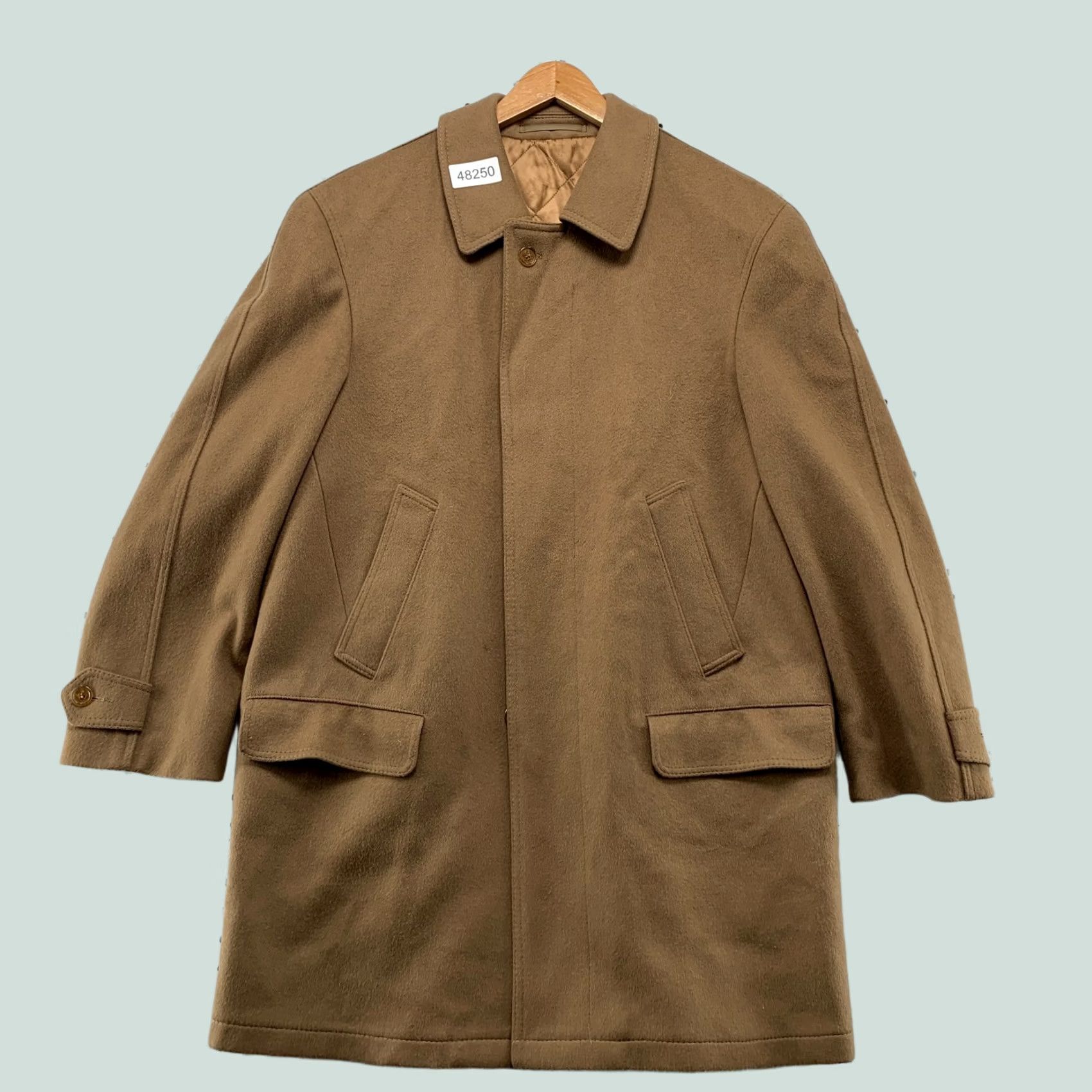 Vintage VINTAGE Steinbock Wool Overcoat Mens 36 Brown Plaid Liner Wool Lining Coat Long Buttoned Casual Business Mens Size US XXS / EU 40 - 1 Thumbnail