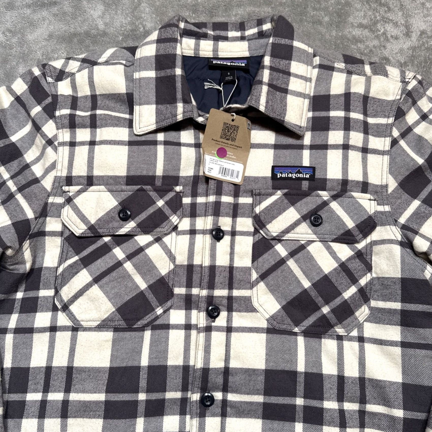 Patagonia Patagonia Fjord Flannel Shirt Men S Blue Jacket Organic Cotton Insulated Quilted Pockets Hiking Walking Size US S / EU 44-46 / 1 - 2 Thumbnail