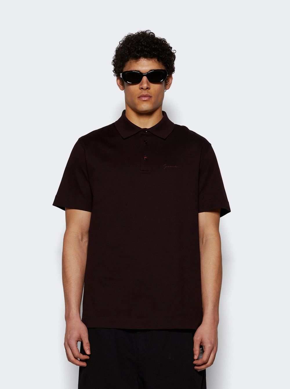 Givenchy o1mle0326 Classic Fit Polo Shirt in Burgundy Size US M / EU 48-50 / 2 - 2 Thumbnail