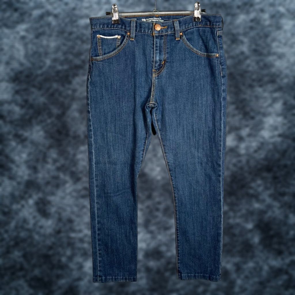 Levi's Levi's Womens Jeans 29 Boyfriend Skinny Fit Blue Medium Wash Denim Pants Adult Womens 29 Blue 5-Pocket Design Inseam 25 Jeans Mens Womens Girls Size 29" - 1 Thumbnail
