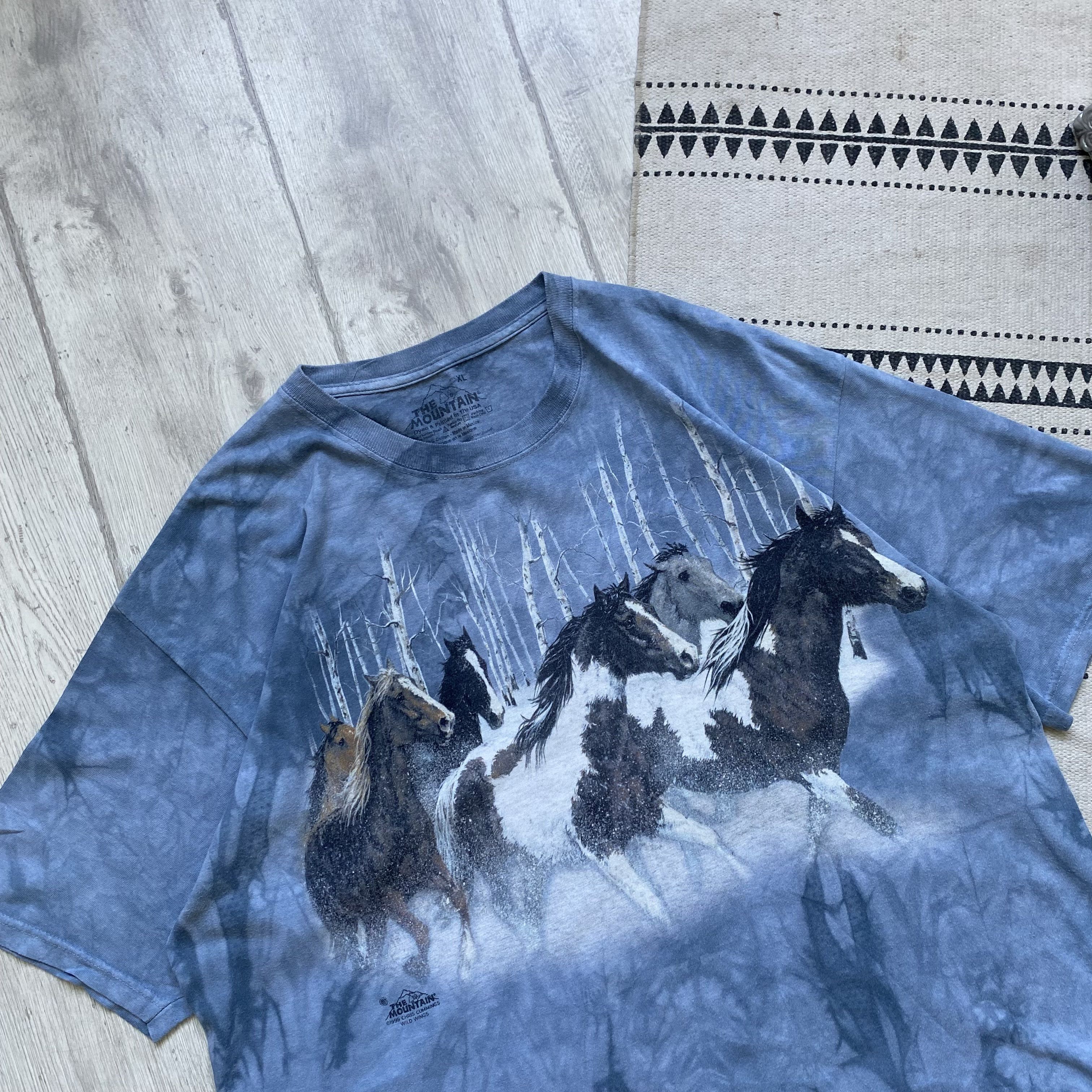 The Mountain 🐴 Vintage 90s USA Animal tee Horse Forest The Mountain Size US XL / EU 56 / 4 - 2 Thumbnail