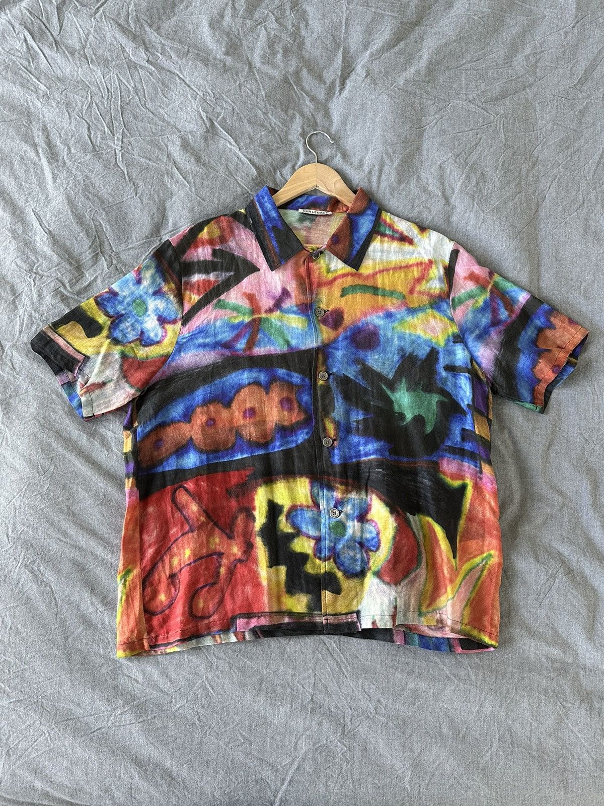 Our Legacy Our Legacy Multicolor Cotton Shirt Oversized Summer Art Tee Size US M / EU 48-50 / 2 - 1 Thumbnail