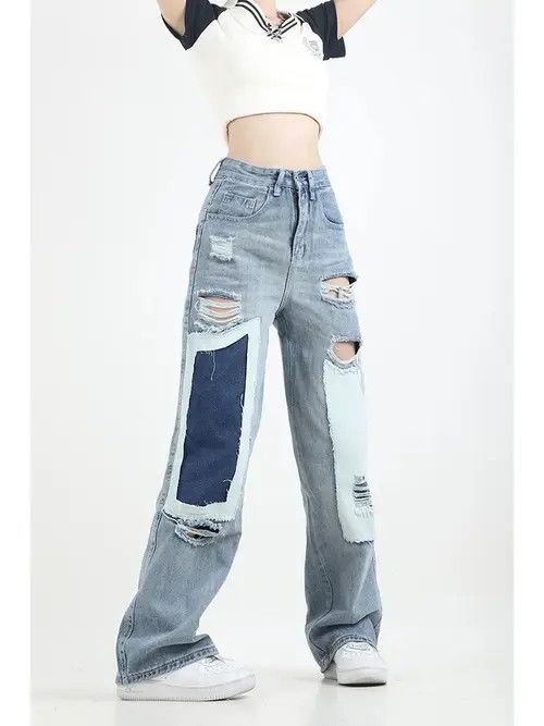 Jean Streetwear Straight Blue Pants Size 36" / US 14 / IT 50 - 4 Thumbnail