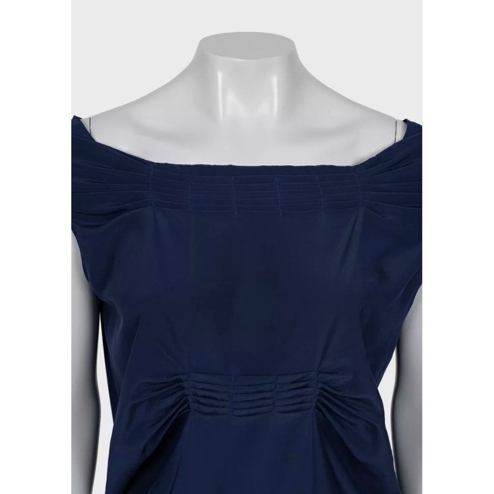 Saint Laurent Paris Saint Laurent Blue Straight Loose Fit Dress - XL Size XL / US 12-14 / IT 48-50 - 4 Thumbnail