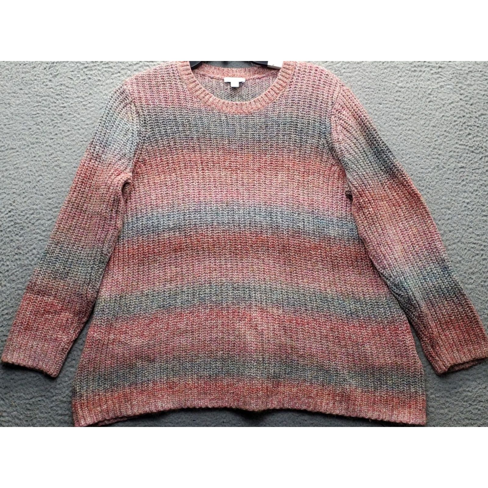 J. Jill J. Jill Sweater Womens XL Multicolor Striped Chunky Knit Long Sleeve Pullover Size XL / US 12-14 / IT 48-50 - 2 Thumbnail