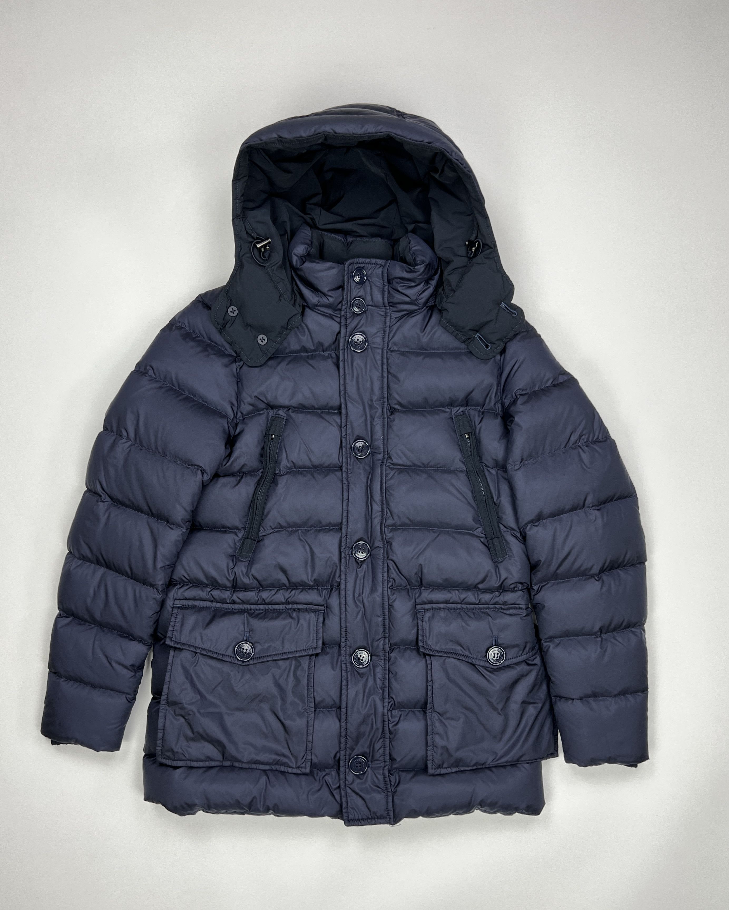 Woolrich Woolen Mills Woolrich Navy Blue Nylon Down Jacket Parka Size US XS / EU 42 / 0 - 6 Thumbnail