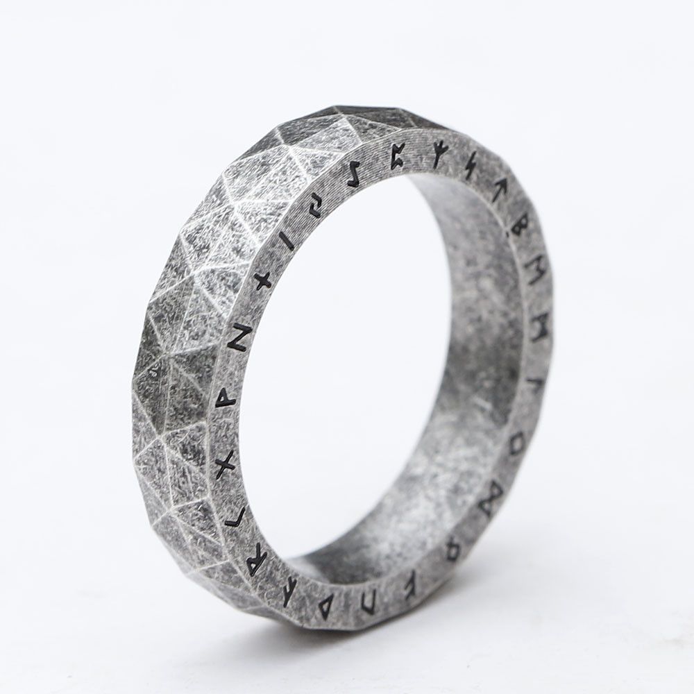Jewelry × Vintage SIZE 10 Stainless Steel Viking Rune Ring Size ONE SIZE - 3 Thumbnail