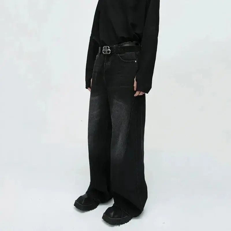 Japanese Brand Washed Black Baggy Denim Jeans Size US 32 / EU 48 - 2 Thumbnail