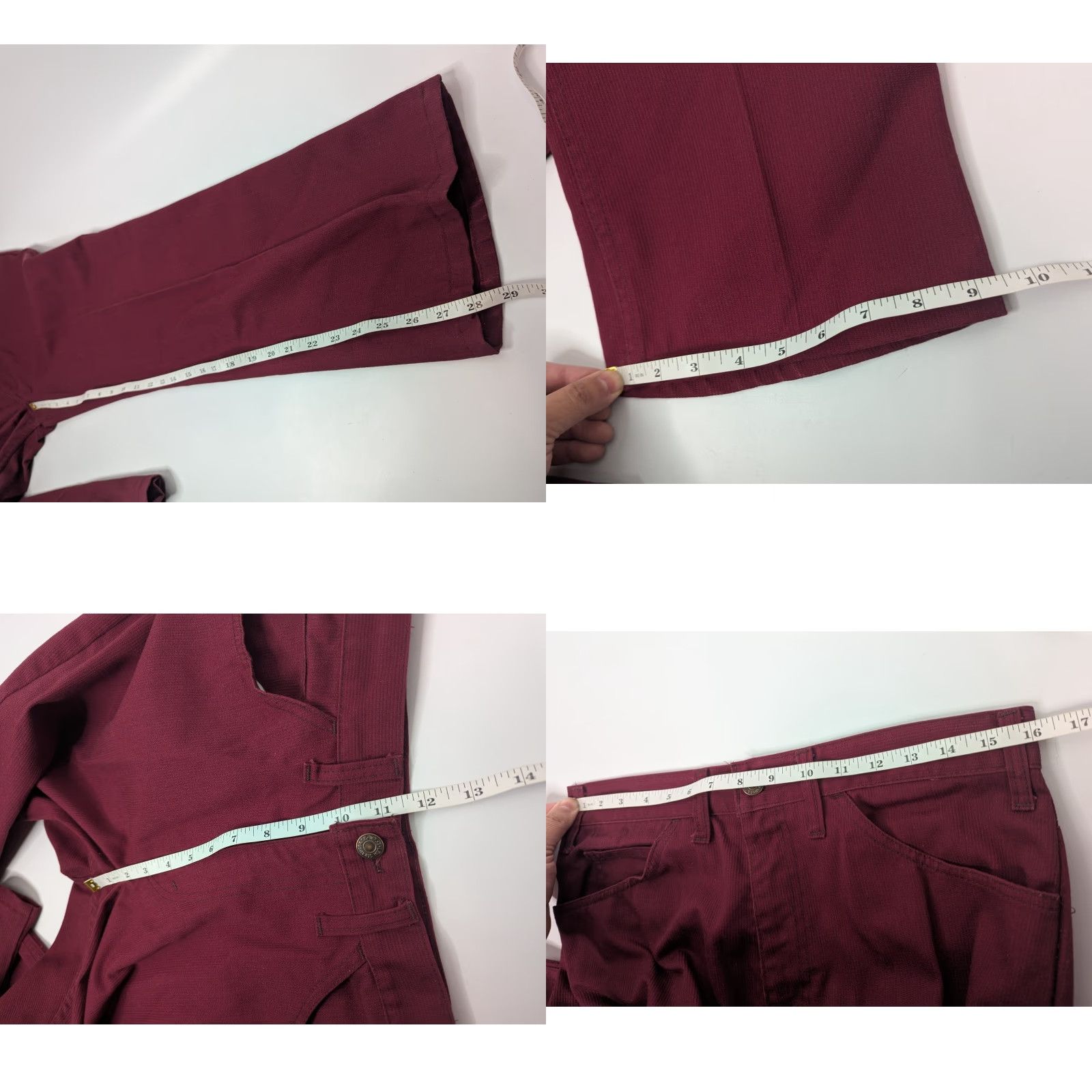 Levi's VINTAGE Levi's 517 Big E Sta Prest Talon Zip Maroon Red Pants 32x28 Size US 32 / EU 48 - 8 Thumbnail