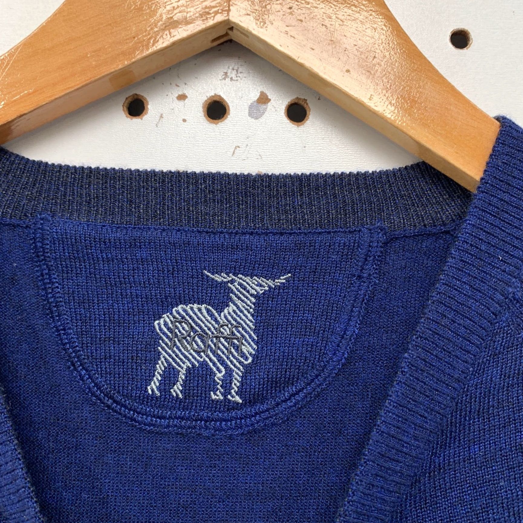 Vintage Raffi Merino Wool Sweater Mens Large Blue Striped Crewneck Preppy Casual Jacket? Size US L / EU 52-54 / 3 - 3 Thumbnail