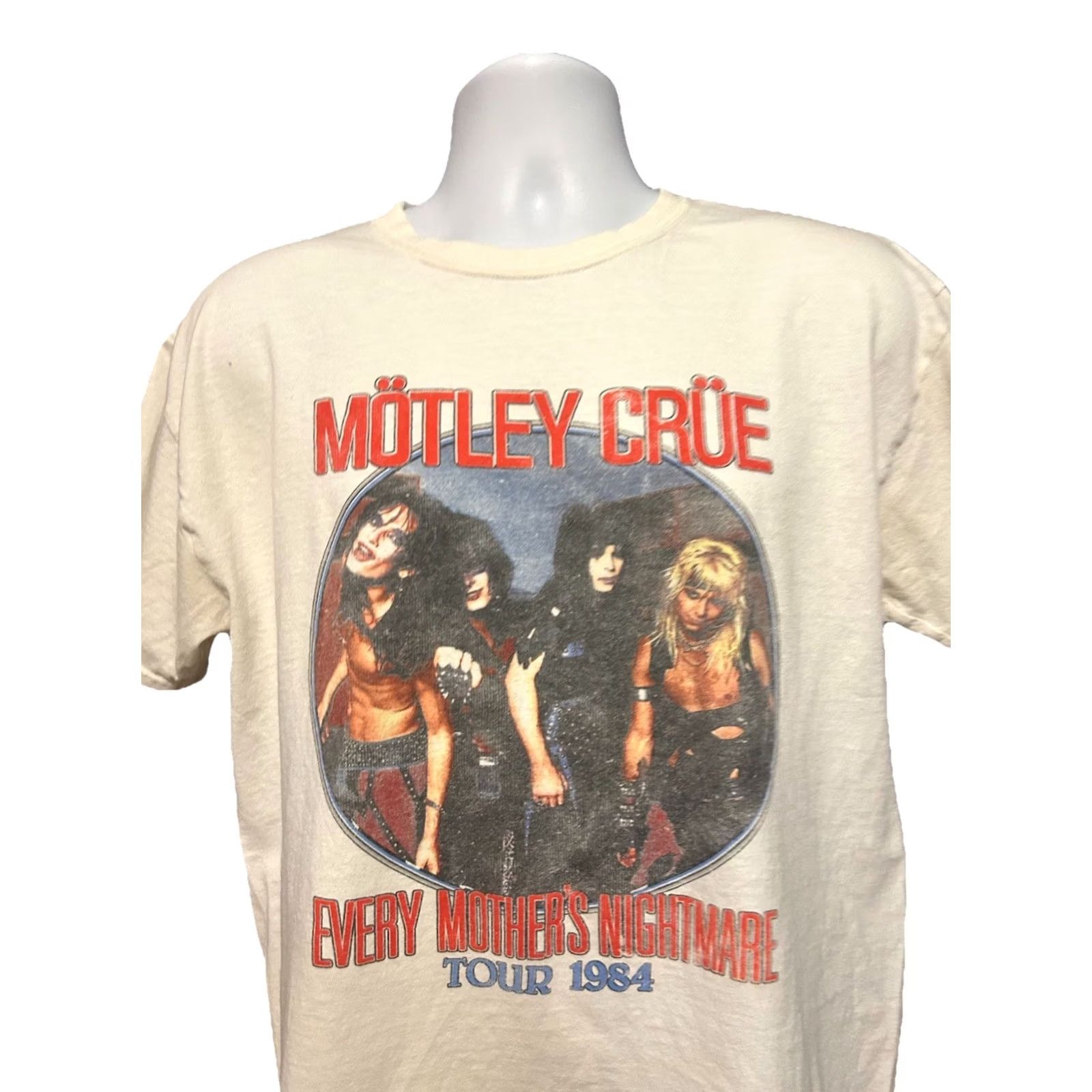 MOTHER Motley Crue T-Shirt Shirt White Mens Large 1984 Every Mothers Nightmare Tour Graphic Print Vintage? No (omit) Size US L / EU 52-54 / 3 - 6 Thumbnail