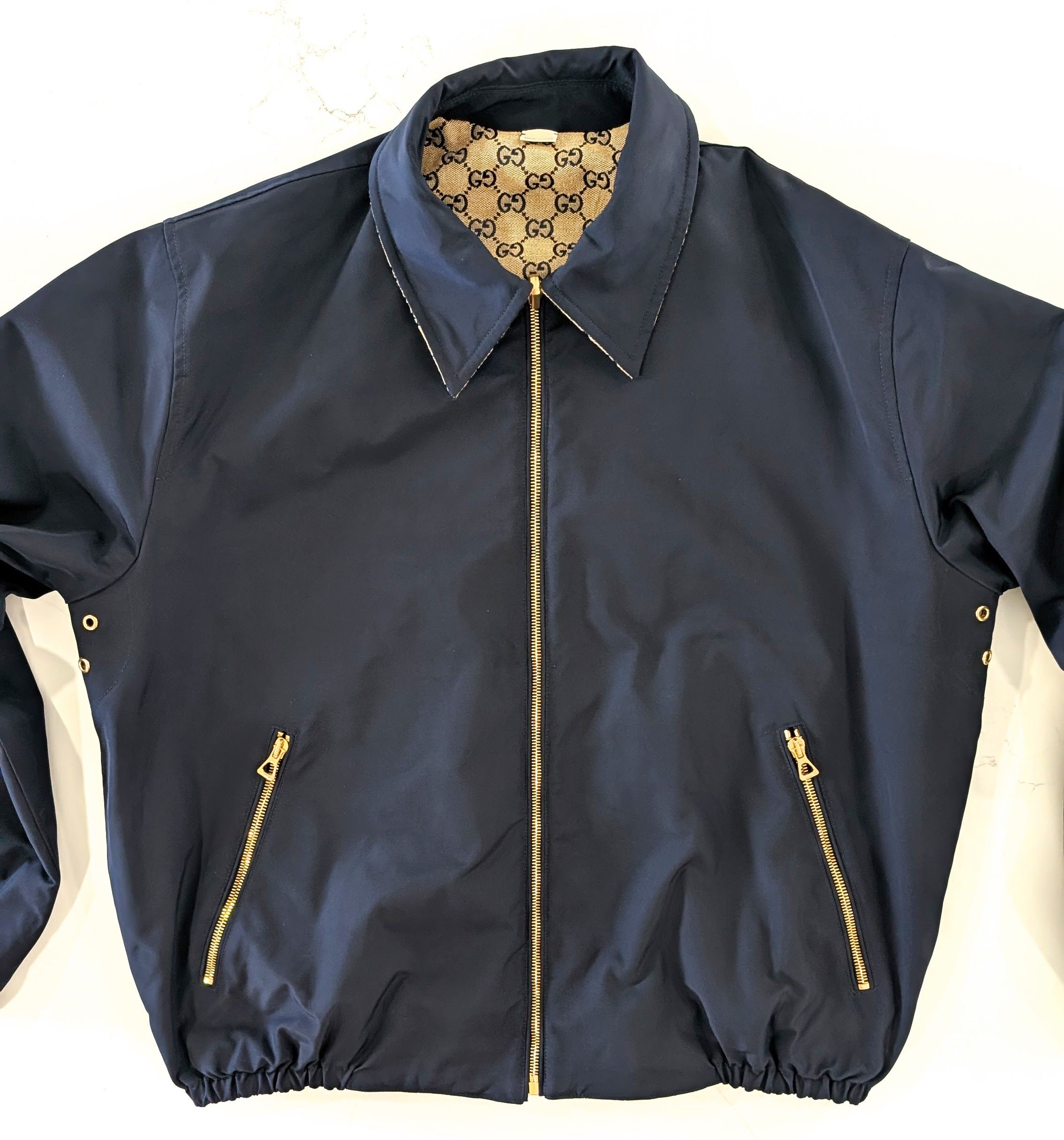 Gucci GUCCI Reversible GG Monogram Jacket Blue Beige Size US S / EU 44-46 / 1 - 5 Thumbnail