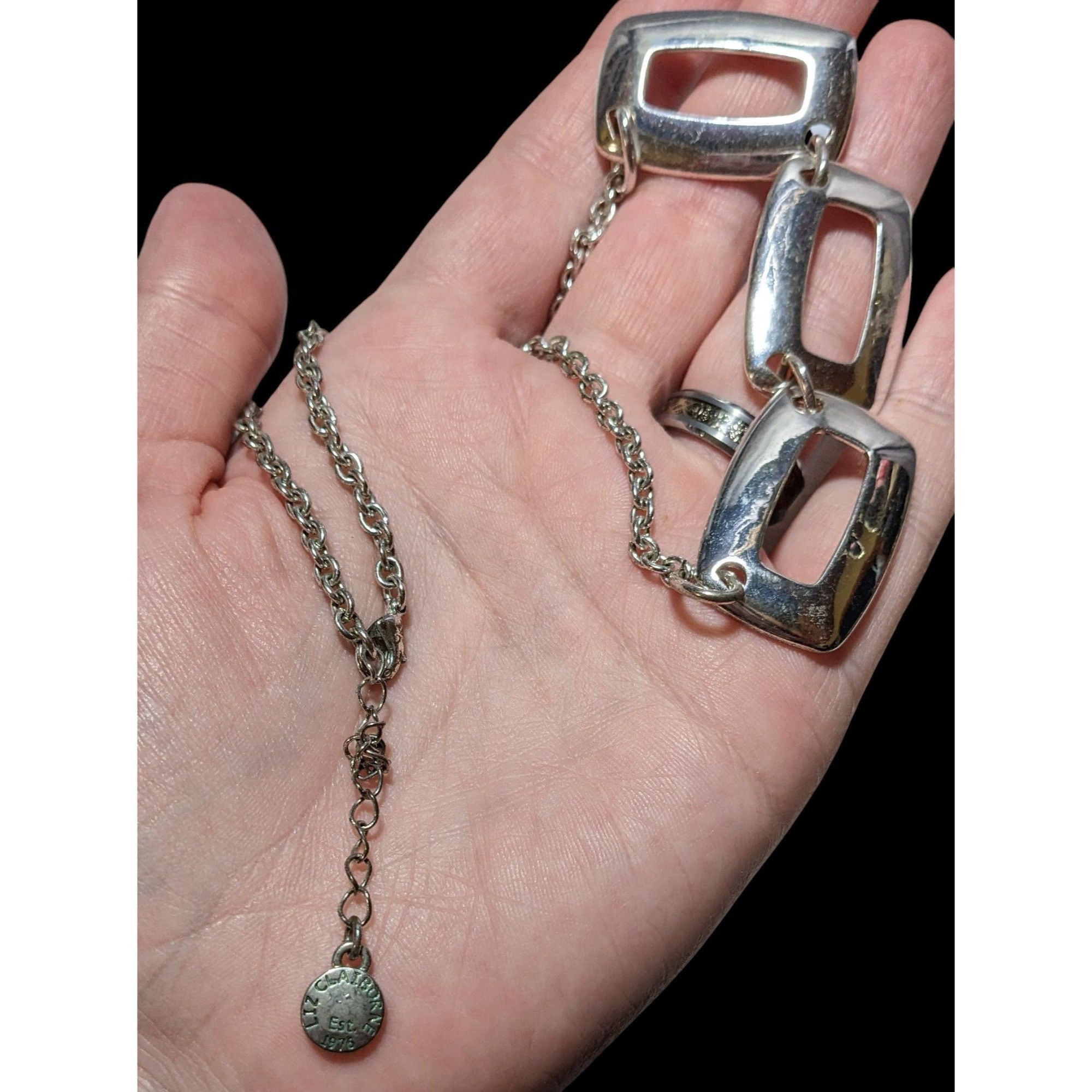 Other Modern Geometric Liz Claiborne Silver Necklace Size ONE SIZE - 4 Thumbnail