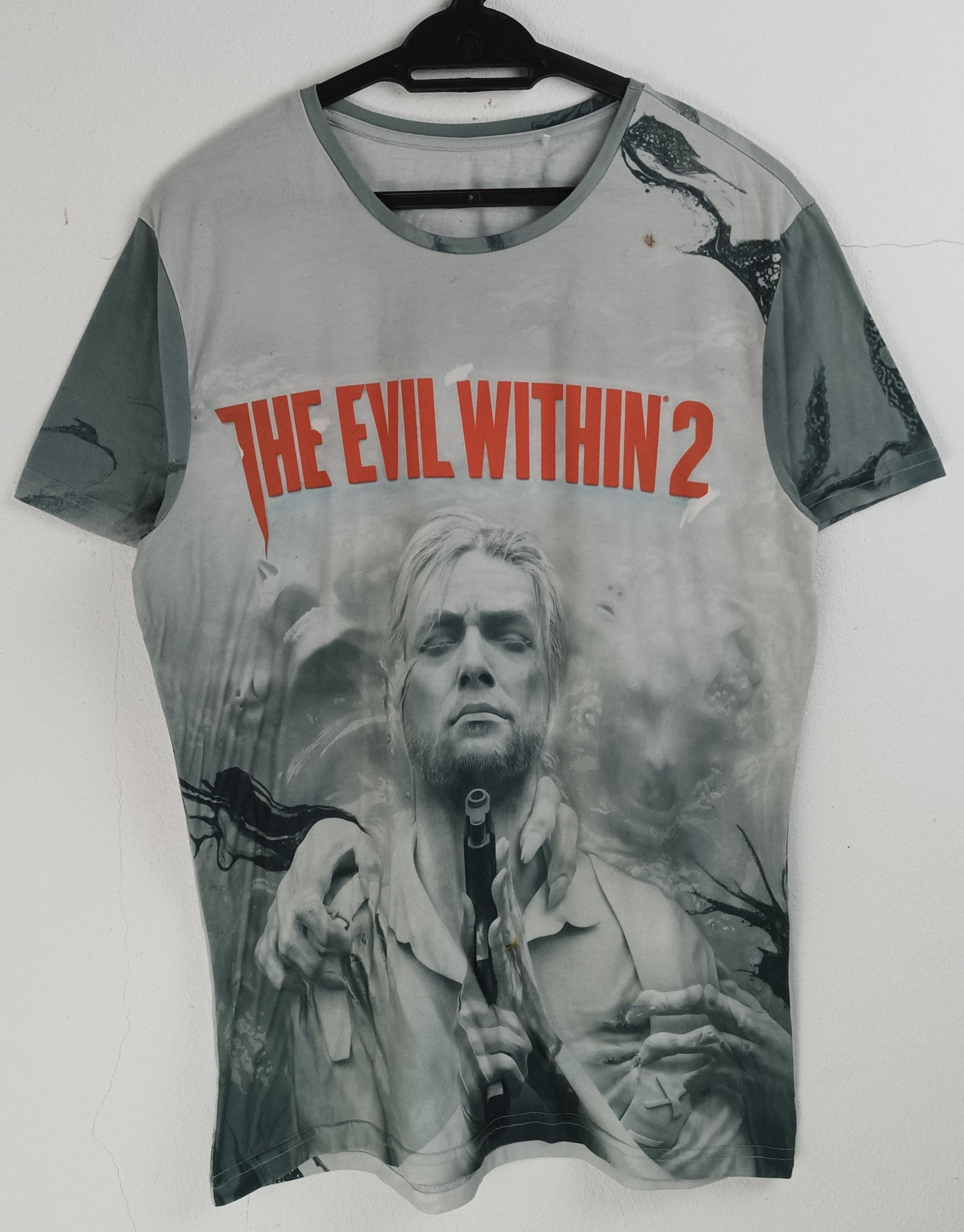 Playstation THE EVIL WITHIN 2 GAME PROMO TS elden ring halo call of duty Size US M / EU 48-50 / 2 - 3 Thumbnail