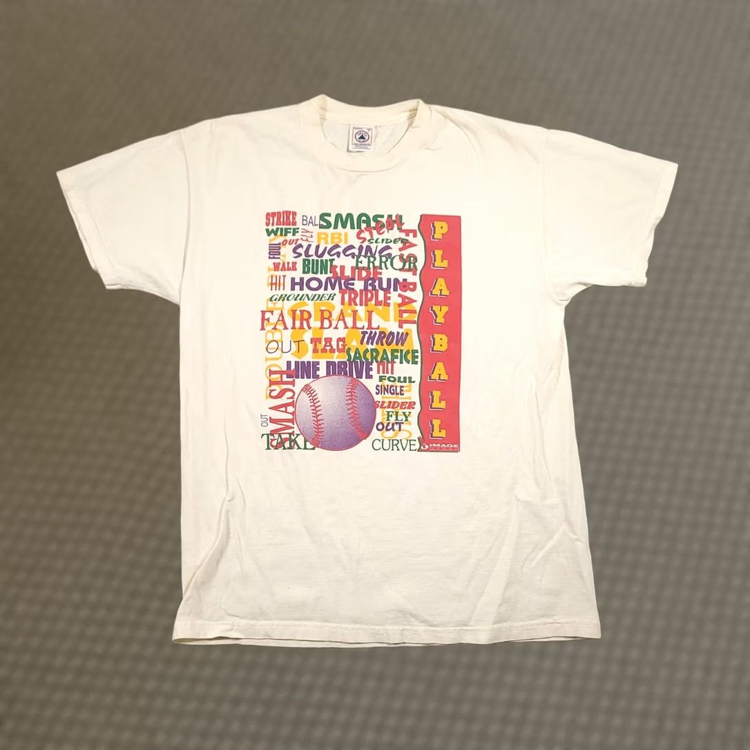 Delta VINTAGE 90s Y2K Baseball Shirt Mens Large Grunge T-Shirt White Cotton Delta Size US L / EU 52-54 / 3 - 1 Thumbnail