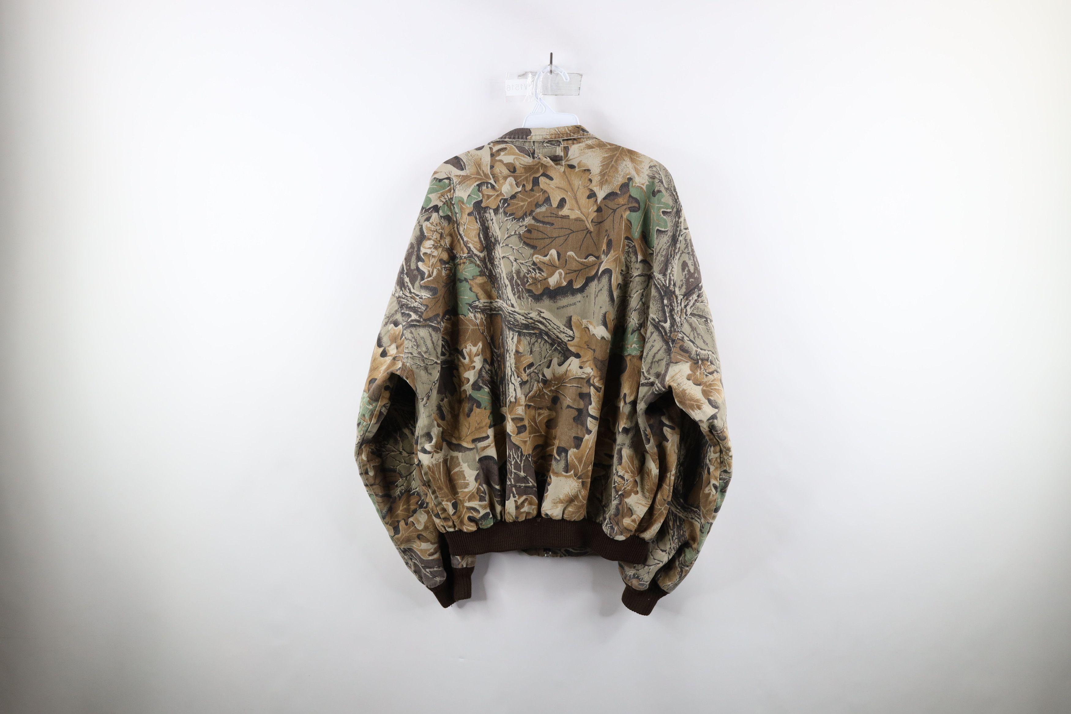 Vintage 90s Cabelas Camouflage Full Zip Bomber Jacket USA