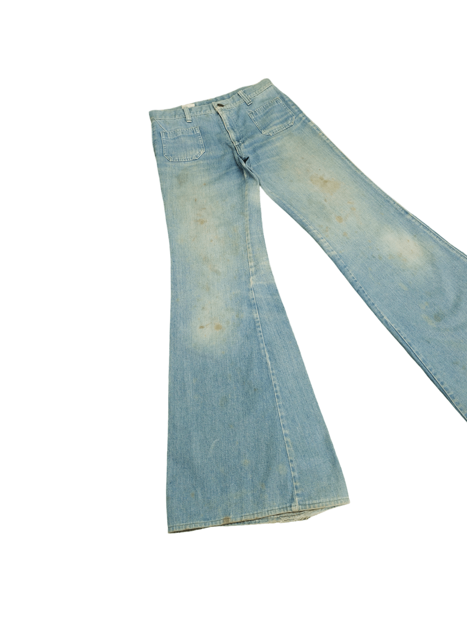 If Six Was Nine Flare Jeans Dirty Dusty Bell Bottom Boot Cut Y2k Goa Size US 27 - 3 Thumbnail