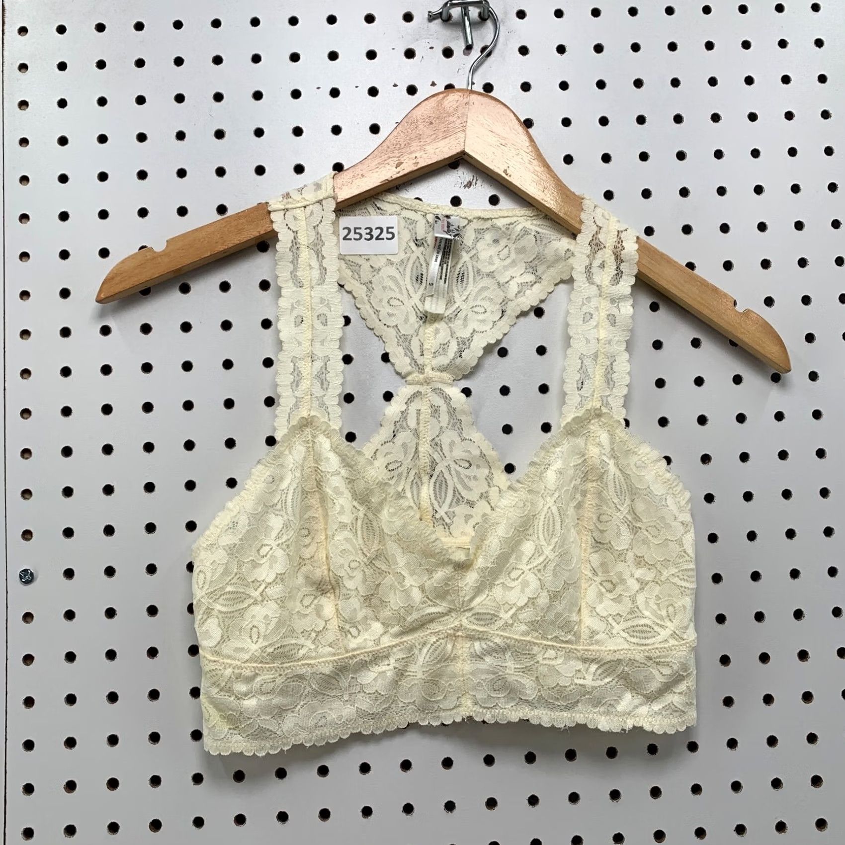 Free People Intimately Free People Galloon Nylon Lace Halter Bralette Beige Small 13x12 Size ONE SIZE - 5 Thumbnail