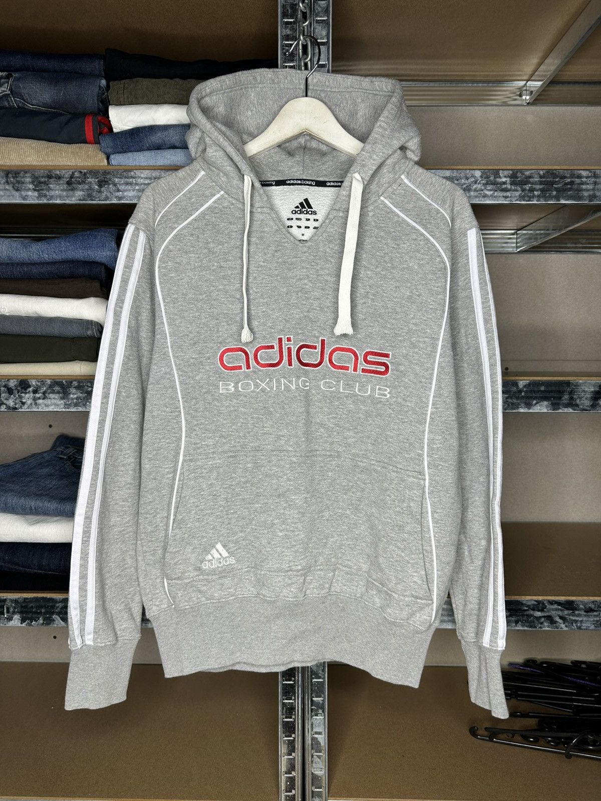 Adidas Adidas Boxing Club Hoodie Grey Embroidered Logo M Sweatshirt Size US M / EU 48-50 / 2 - 1 Thumbnail