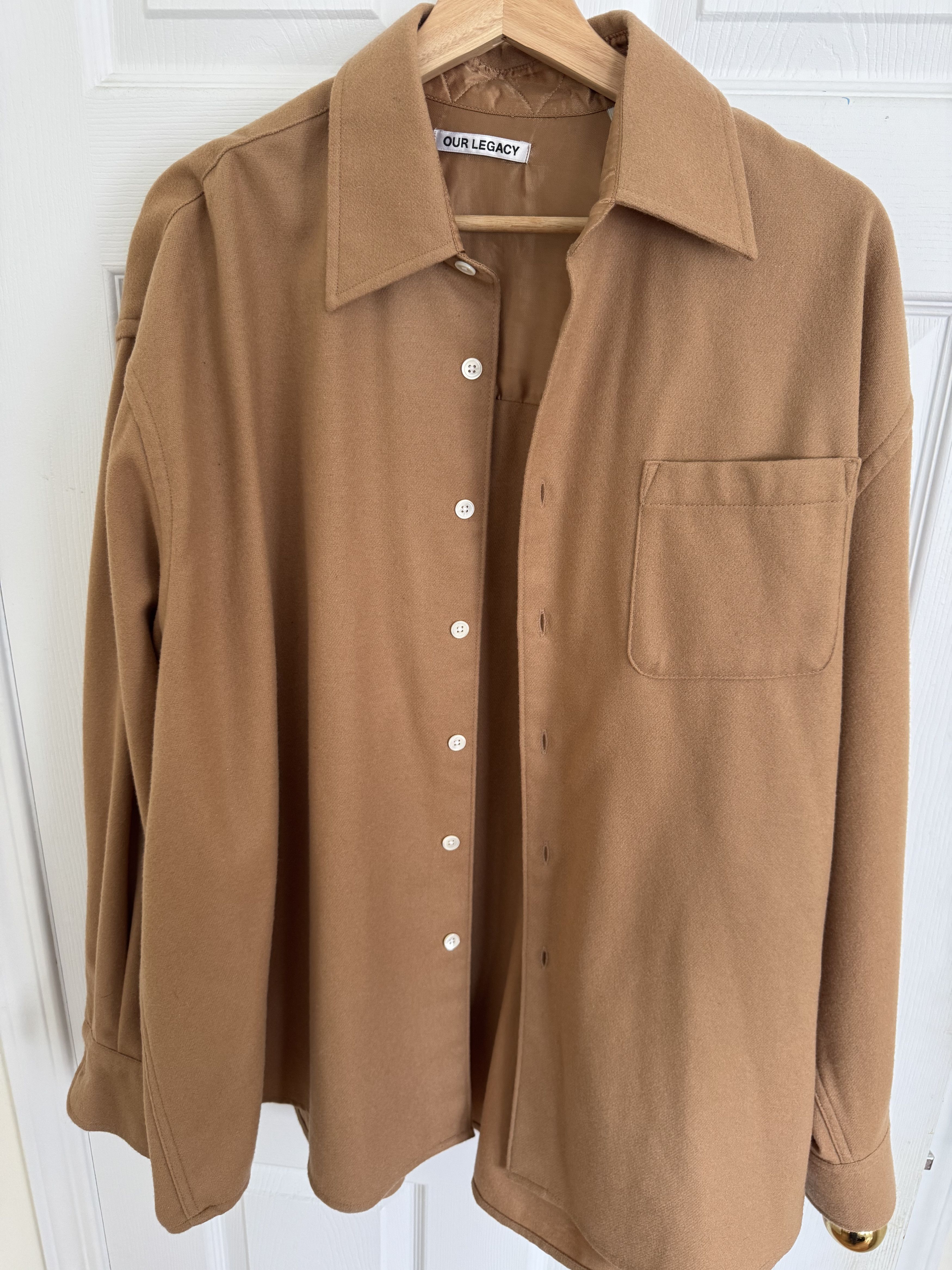 Our Legacy Our Legacy Borrowed Shirt Camel Wool Size US S / EU 44-46 / 1 - 1 Thumbnail