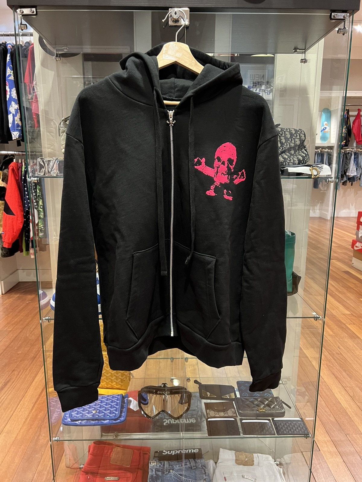 Pre-owned Chrome Hearts Foti Zip Up Hoodie In Black/pink