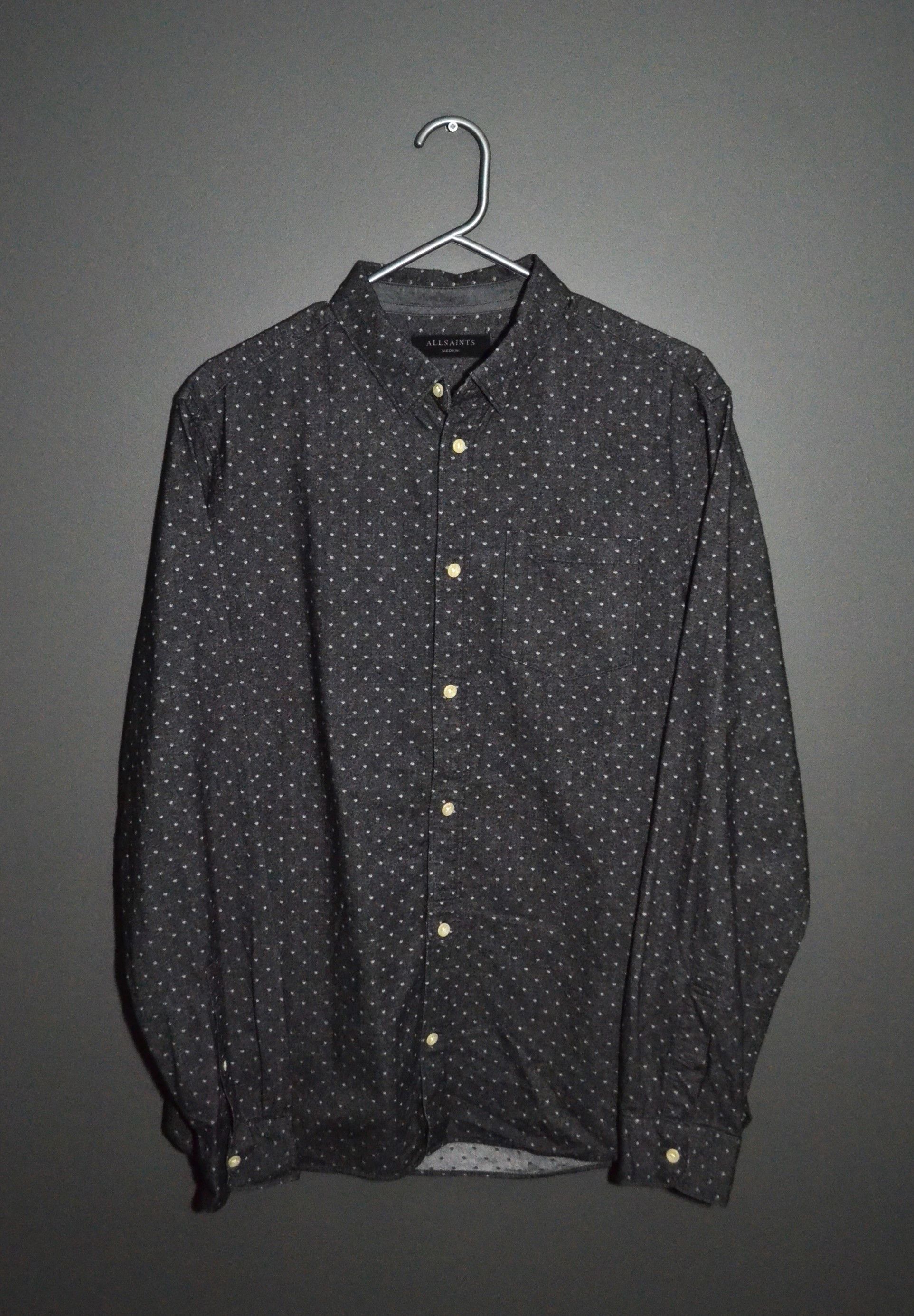 Allsaints AllSaints Cresco LS Polka Dot Flannel Cotton Shirt Size M Size US M / EU 48-50 / 2 - 2 Thumbnail