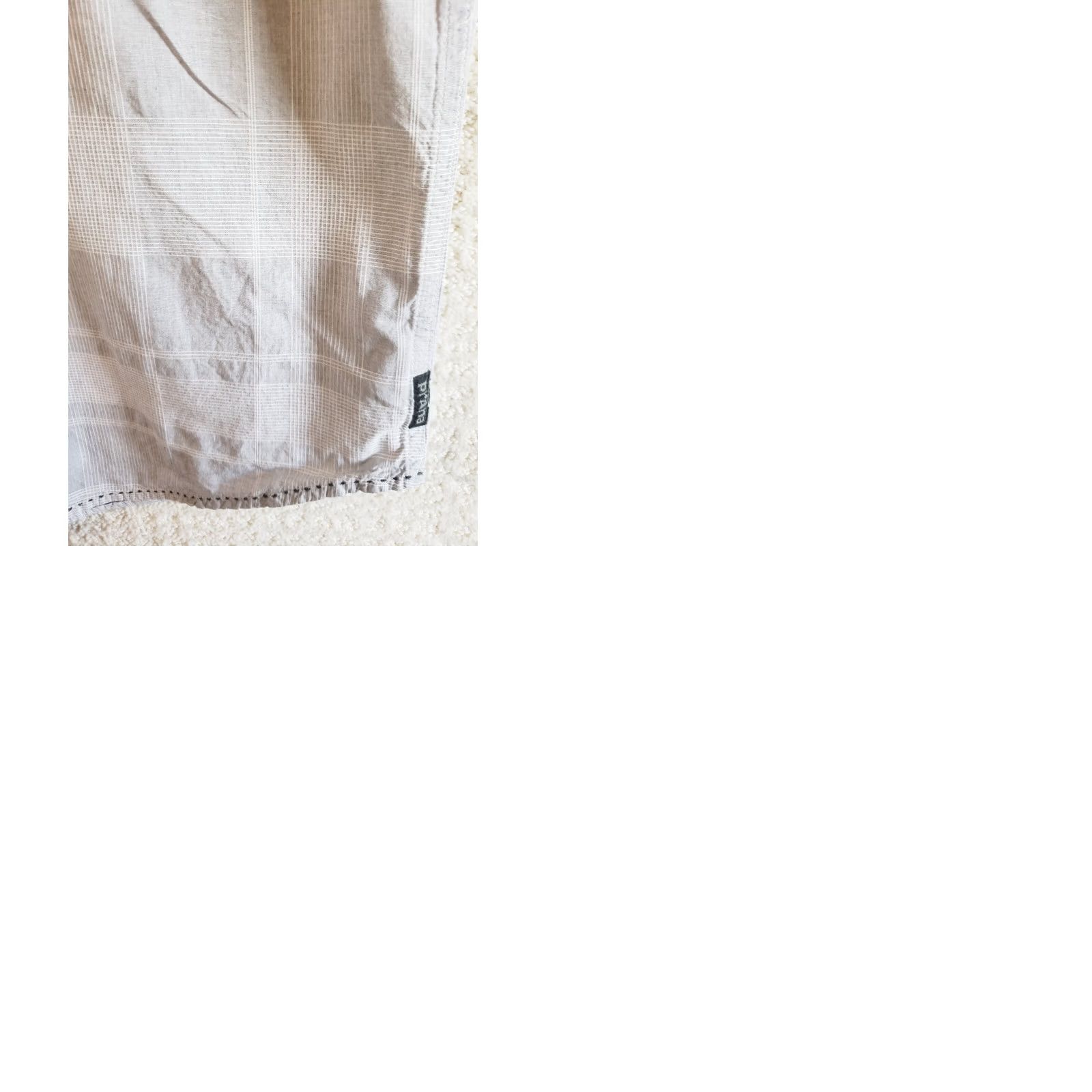 Prana Prana Mens L Short Sleeve Button-Up Shirt Gray White Plaid Logo Pockets Size US L / EU 52-54 / 3 - 9 Thumbnail