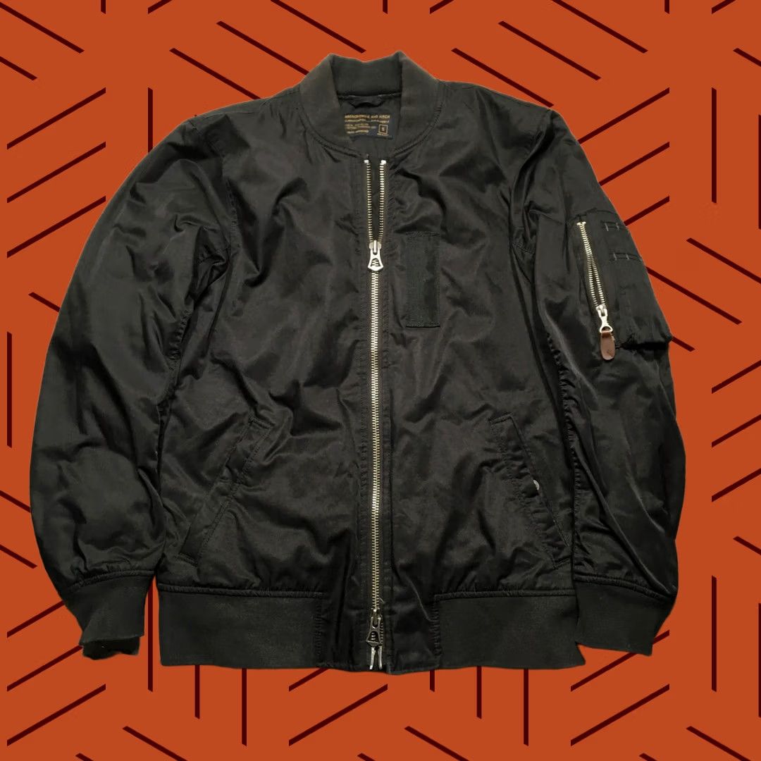Abercrombie & Fitch Abercrombie & Fitch Jacket Mens S Bomber MA-1 Flight Zip Black Talon Size US S / EU 44-46 / 1 - 1 Thumbnail