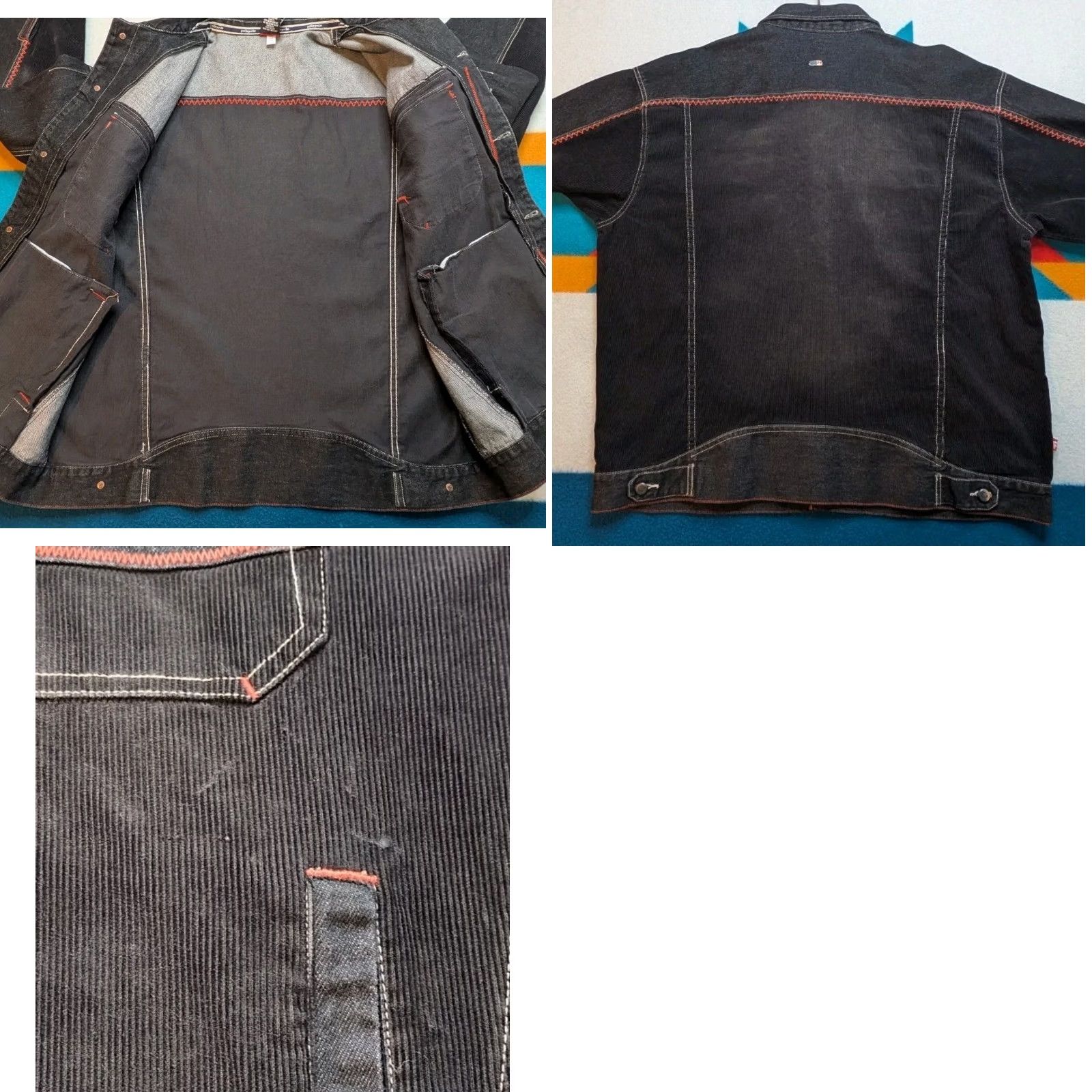 Pelle Pelle VINTAGE Pelle Pelle Marc Buchanan Jacket Denim Corduroy Streetwear XL Black 90s Mens Size US XL / EU 56 / 4 - 8 Thumbnail