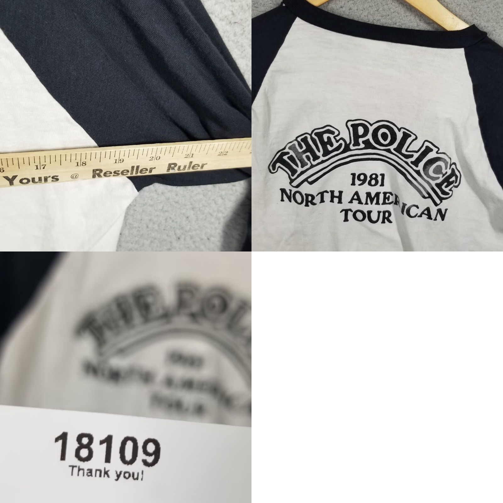 Vintage Police Concert T-Shirt M Fit Vintage 1981 The North America Tour 80s USA Ragland Size US M / EU 48-50 / 2 - 8 Thumbnail