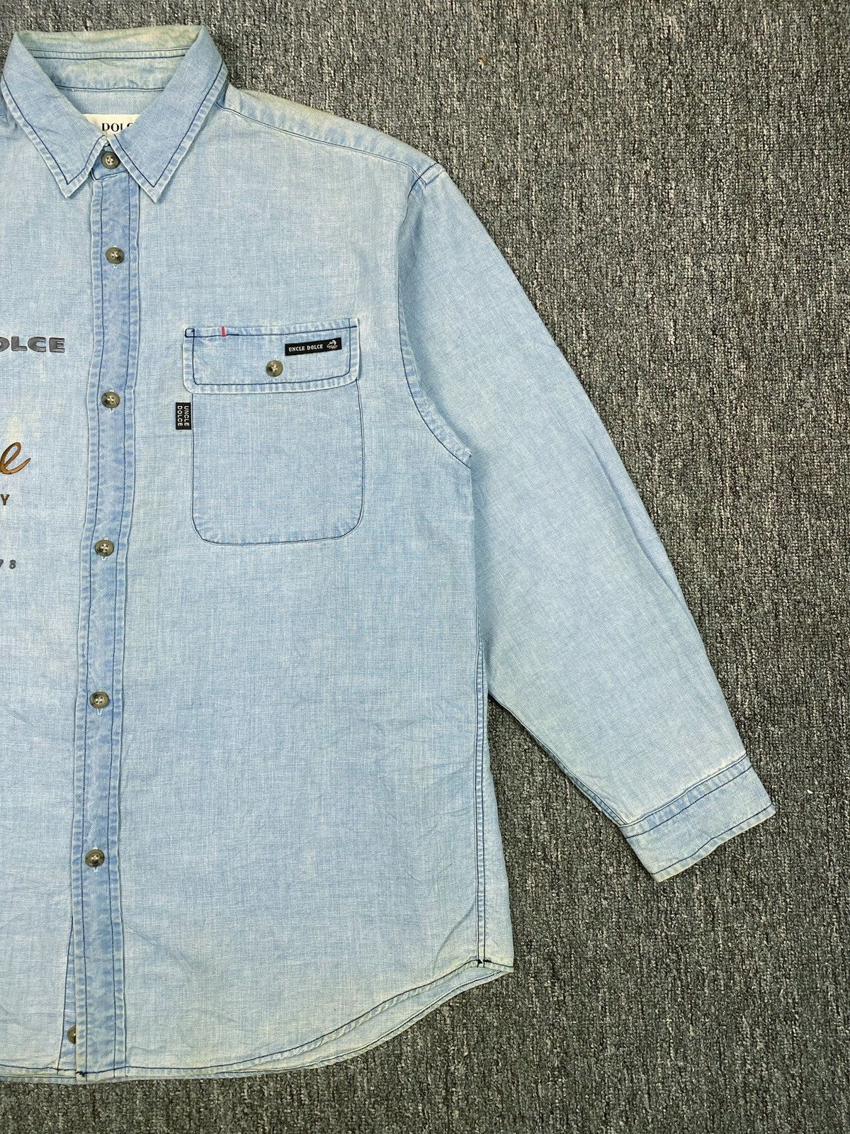 Japanese Brand Uncle Dolce Denim Distressed Shirt Size US XL / EU 56 / 4 - 2 Thumbnail