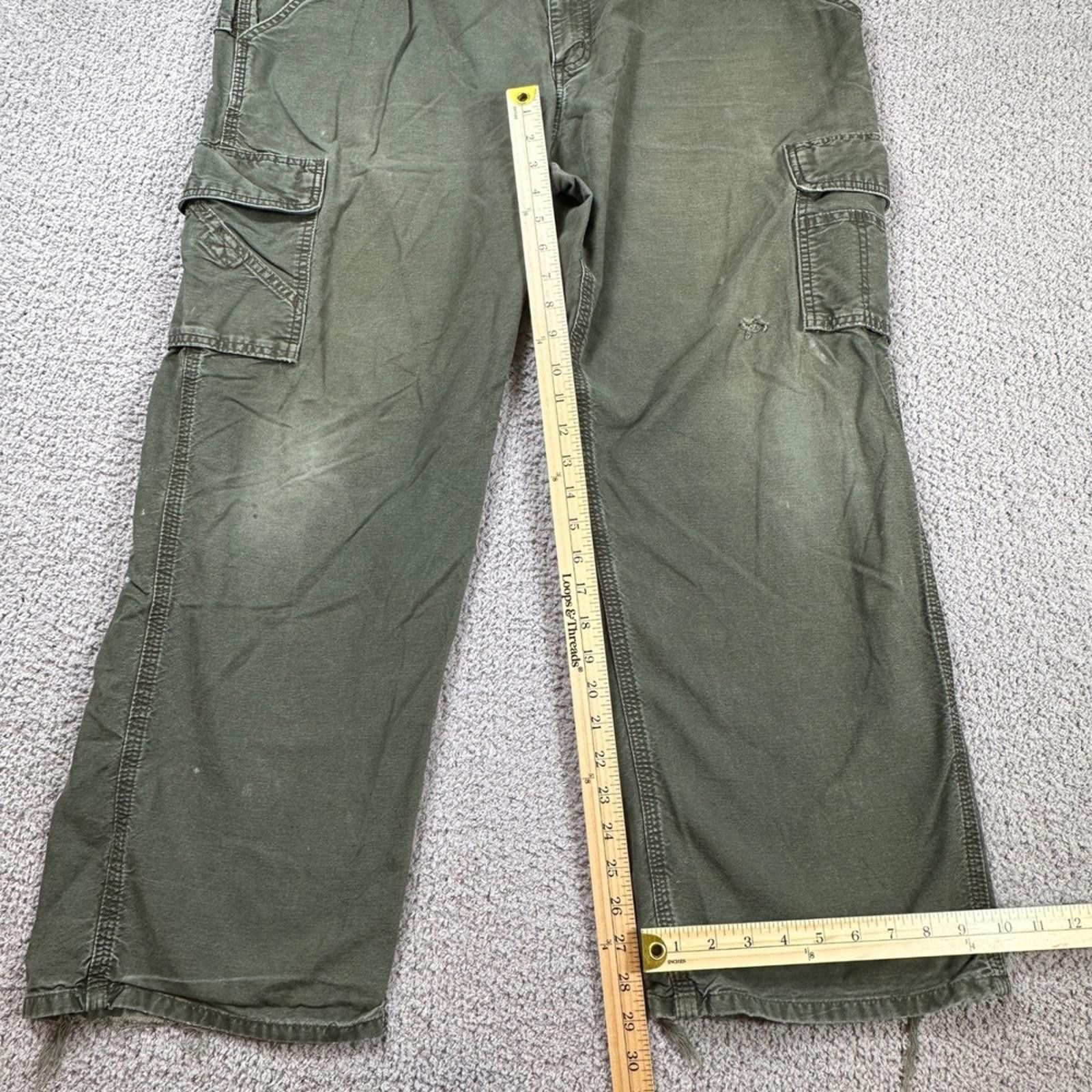 Carhartt Carhartt B236 DOL Work Cargo Pants Mens 40x30 Green Dungaree Size US 40 / EU 56 - 4 Thumbnail