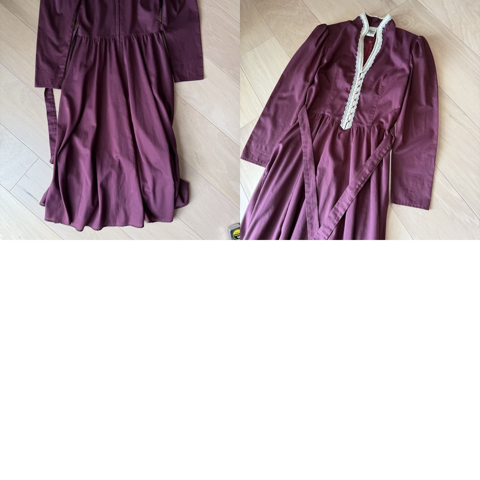 Vintage VINTAGE Gunne Sax Dress Women's Small Maroon Lace Taffeta 80s Boho Glam Size S / US 4 / IT 40 - 8 Thumbnail