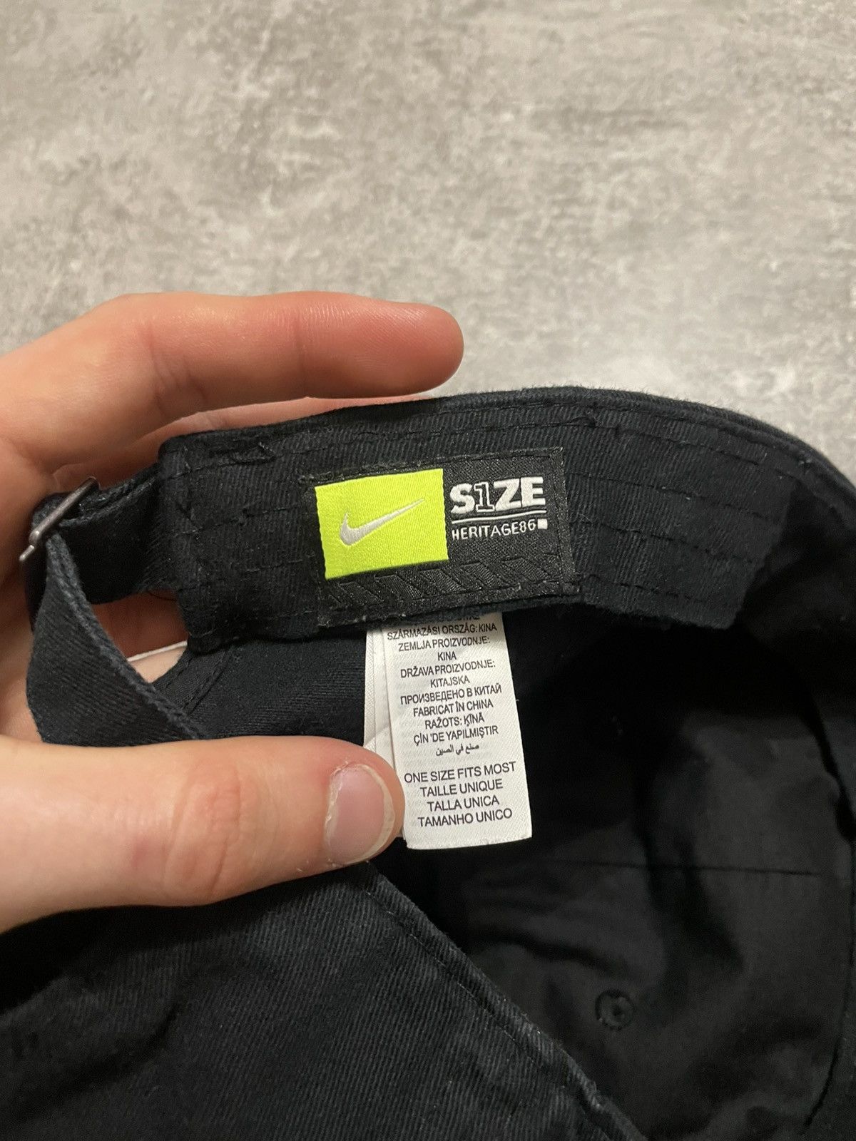 Nike × Vintage Vintage Nike Big Logo Black Cap Size ONE SIZE - 9 Thumbnail