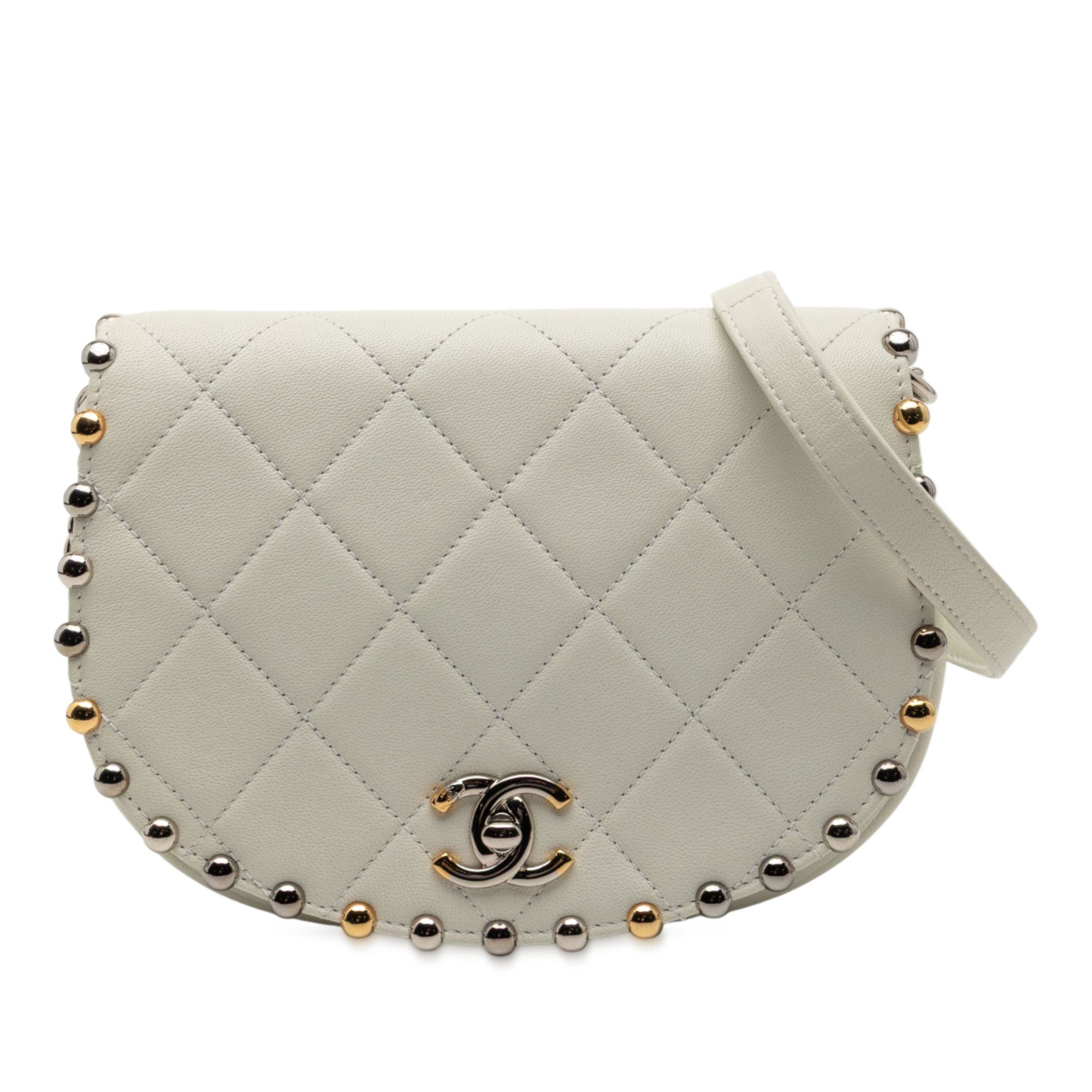 Chanel Chanel Small Quilted Lambskin Studded Bubble Flap Size ONE SIZE - 1 Thumbnail