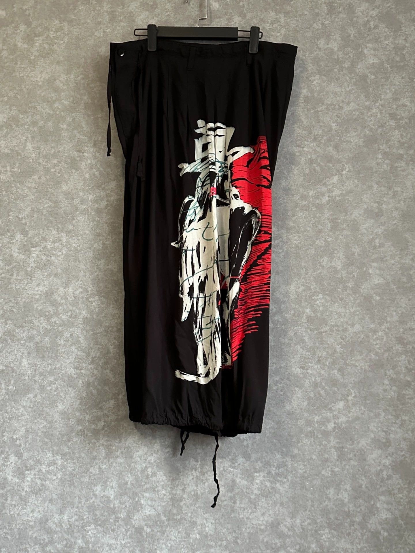 Yohji Yamamoto 19Ss Black Silk Balun Pants Crow Pants Air -DMC
