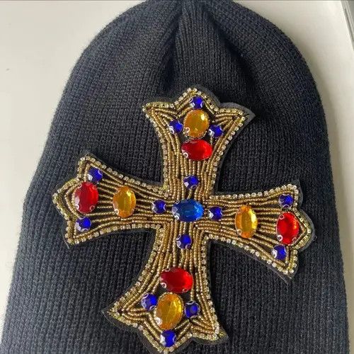 Japanese Brand Masumizu x naga #8 Small Cross Woolen Hat Unisex Size ONE SIZE - 3 Thumbnail