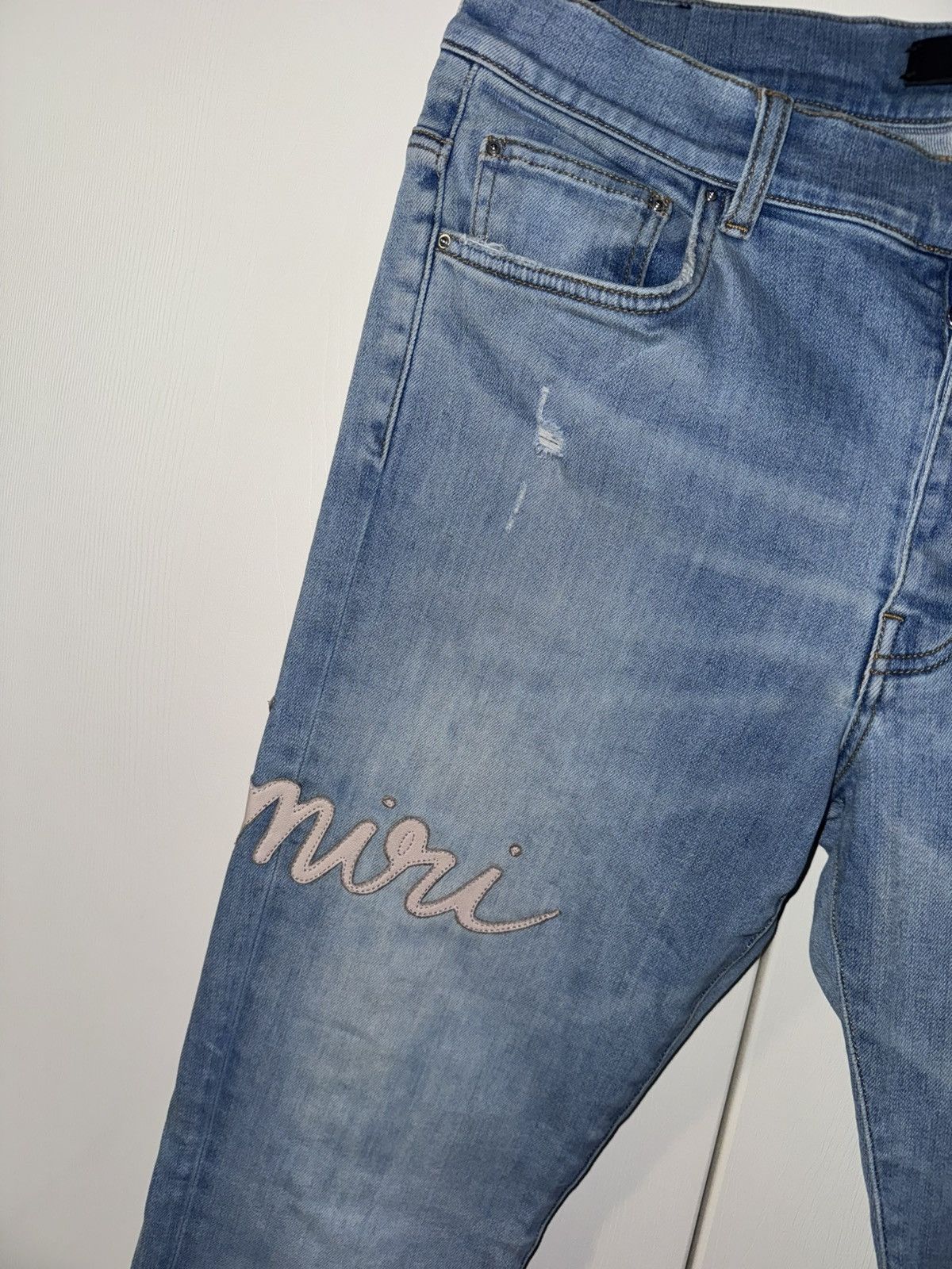 Amiri AMIRI SCRIPT LOGO BLUE JEANS Size US 34 / EU 50 - 3 Thumbnail