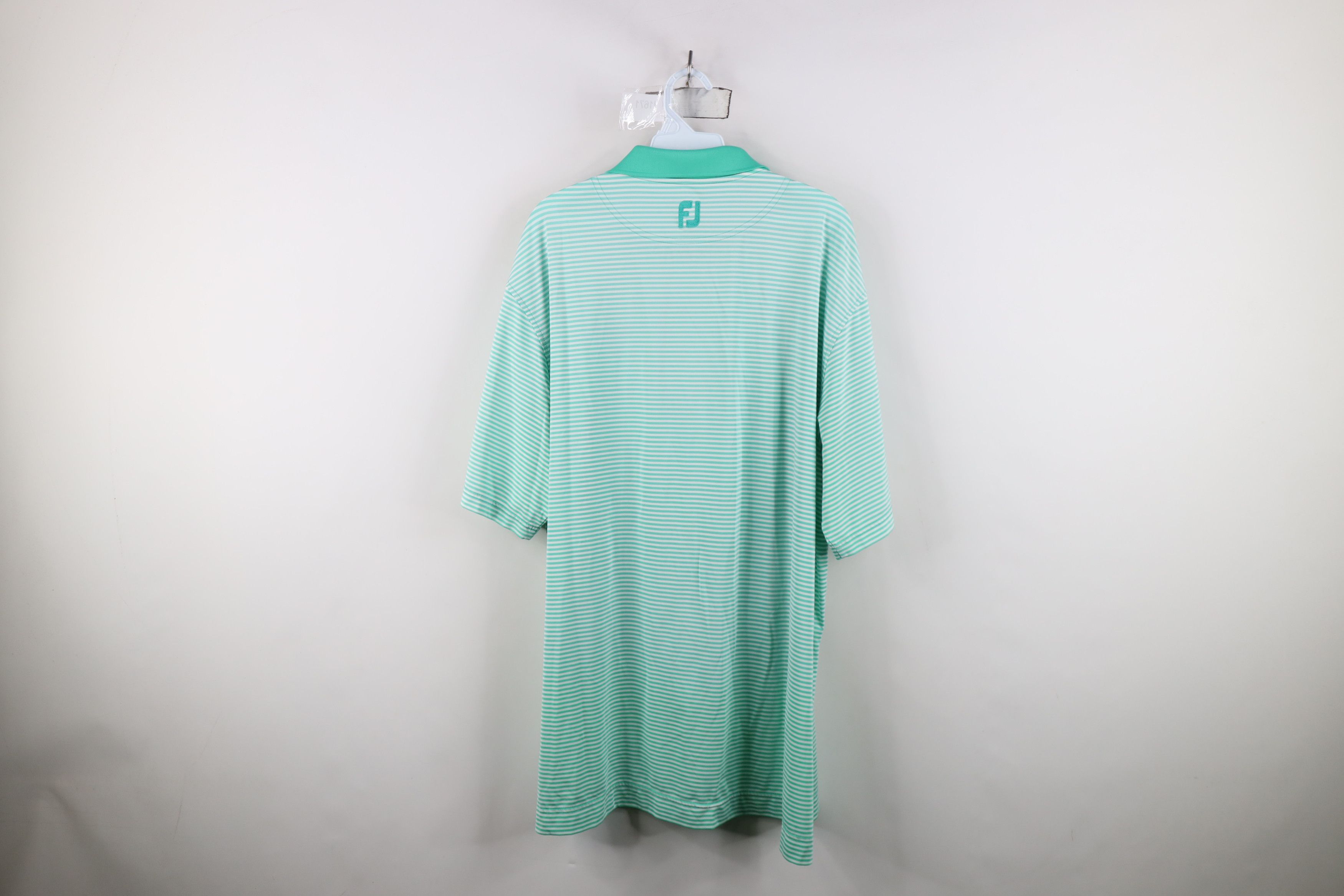 Footjoy FootJoy Logo Stretch Striped Collared Golf Polo Shirt Green Size US XL / EU 56 / 4 - 11 Thumbnail