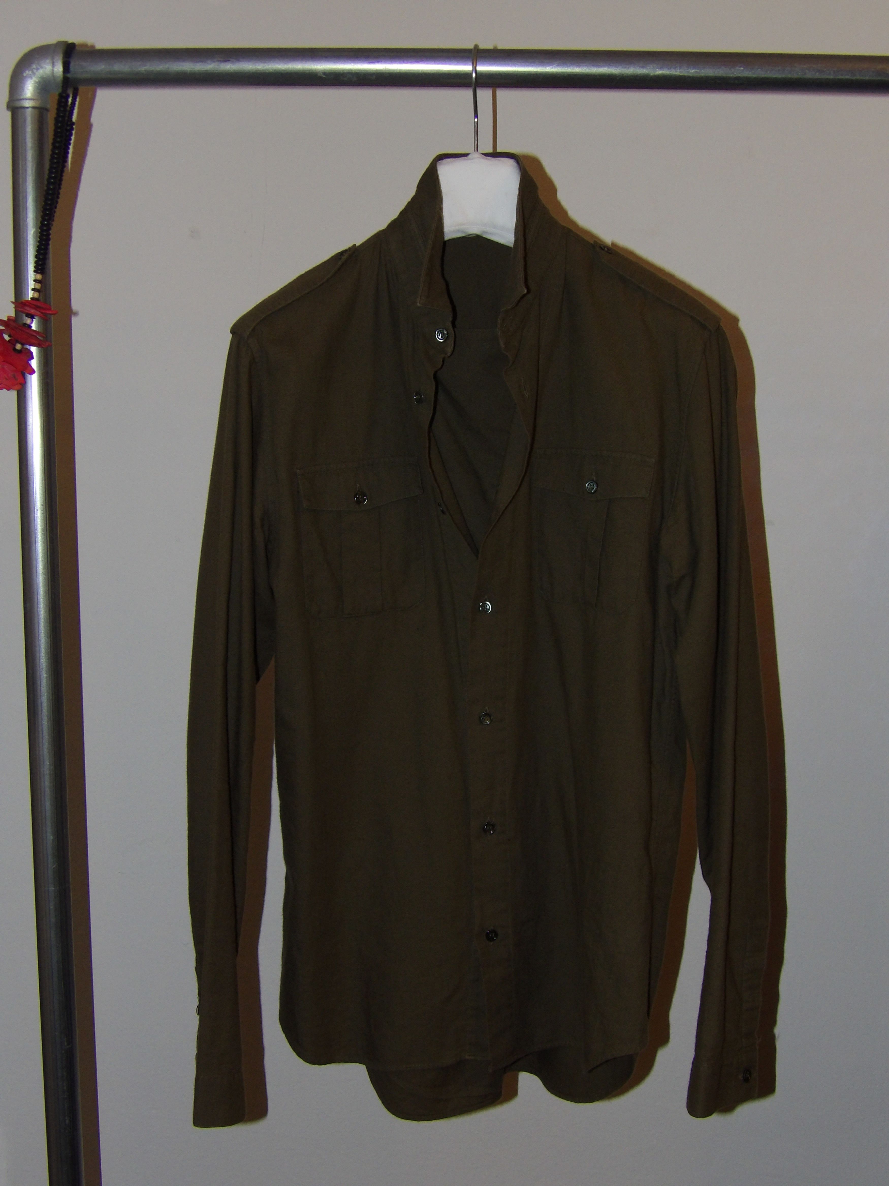 Hedi Slimane Dior Homme Military Shirt W/ Neck Detail
