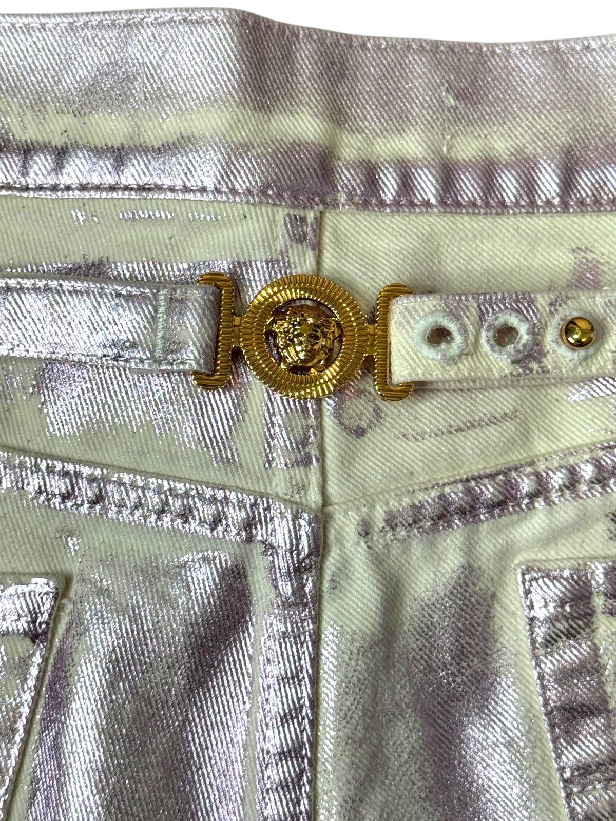 Versace Versace White Jeans Purple Laminate Size US 32 / EU 48 - 10 Thumbnail