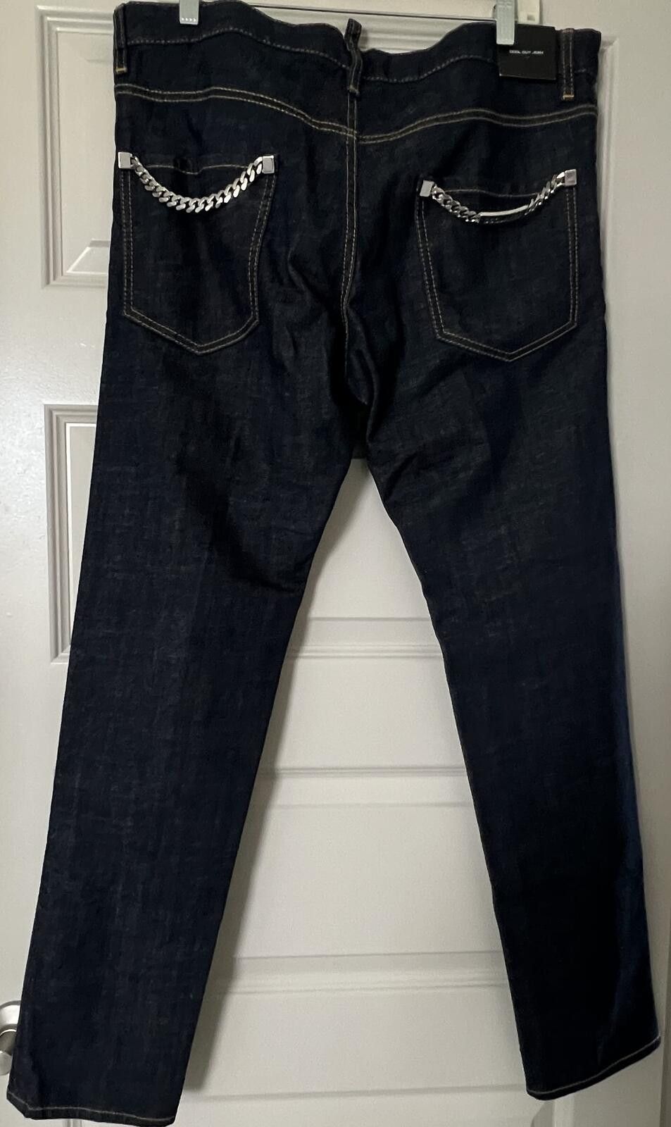 Dsquared2 Dsquared2 Men's Dark Blue Cool Guy Logo Chain Jeans sz 42 Size US 42 / EU 58 - 2 Thumbnail