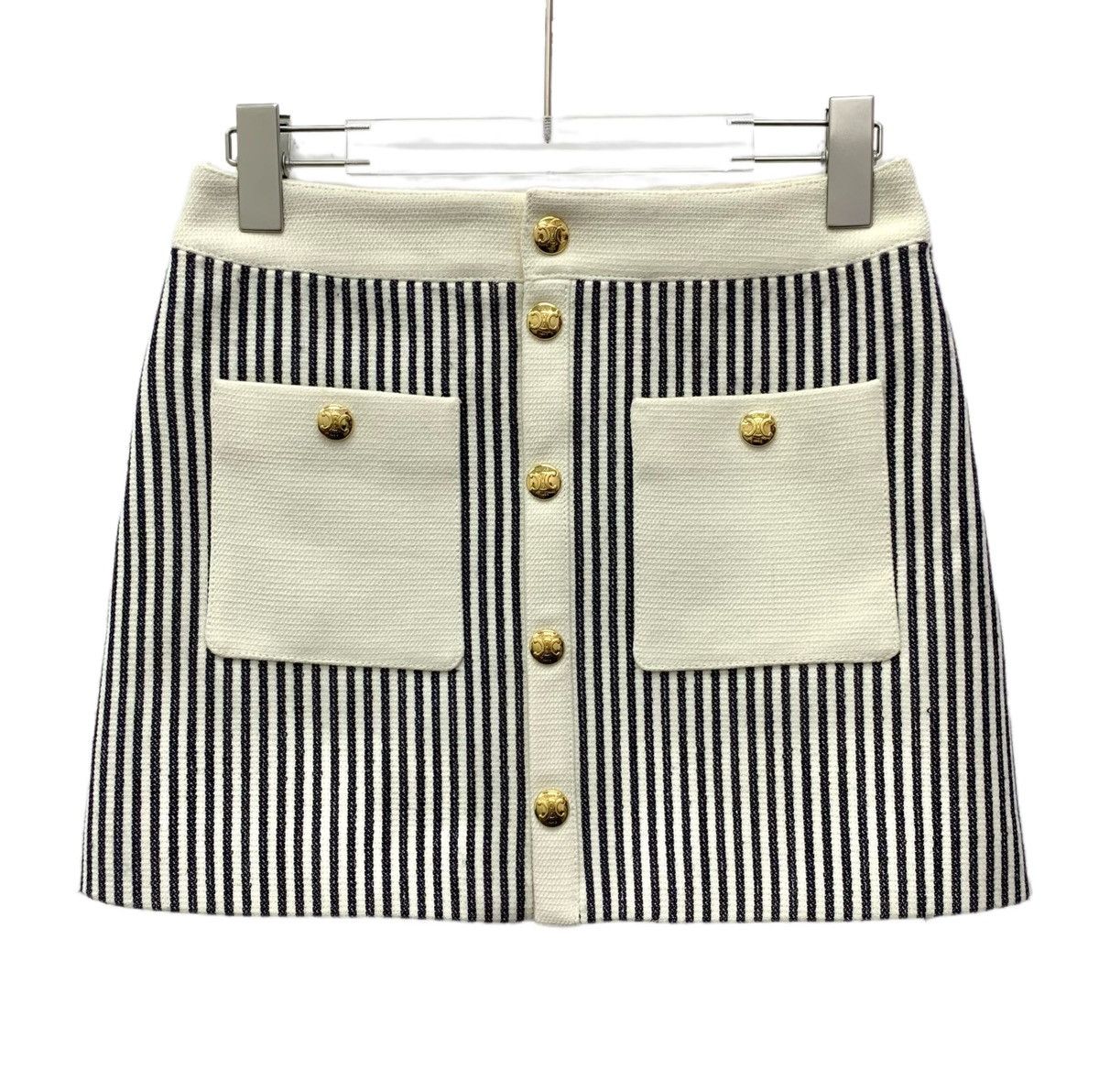 Celine Celine Colorblocked Striped Wool Casual Skirt Size 24" / US 00 / IT 34 - 1 Thumbnail