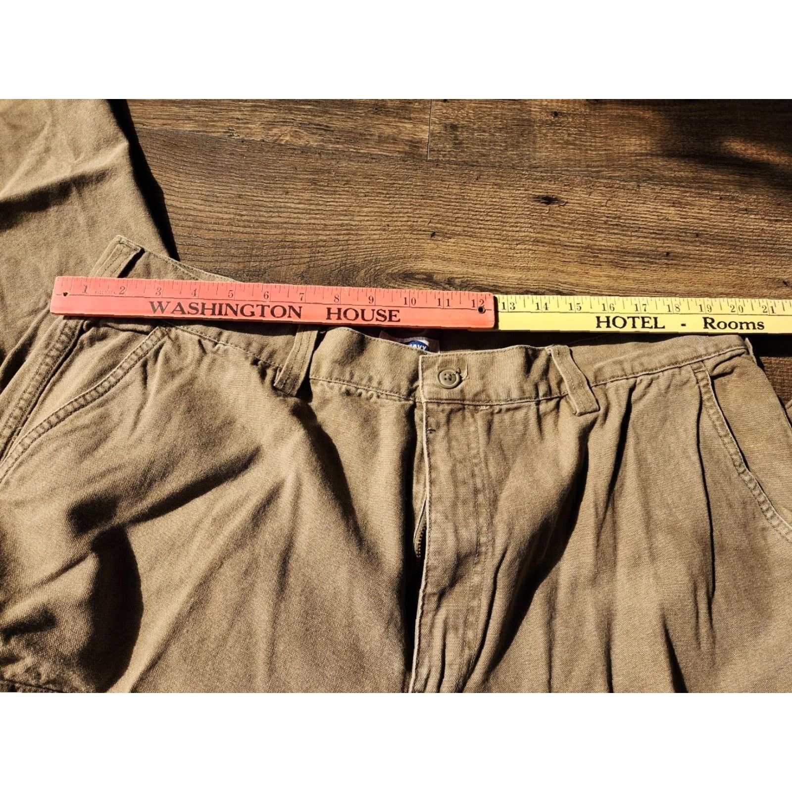 Old Navy VINTAGE Old Navy Pants Cargo Army Green 42 Mens Casual 42 Regular Inseam 30" Belted Baggy Y2K Size US 42 / EU 58 - 3 Thumbnail