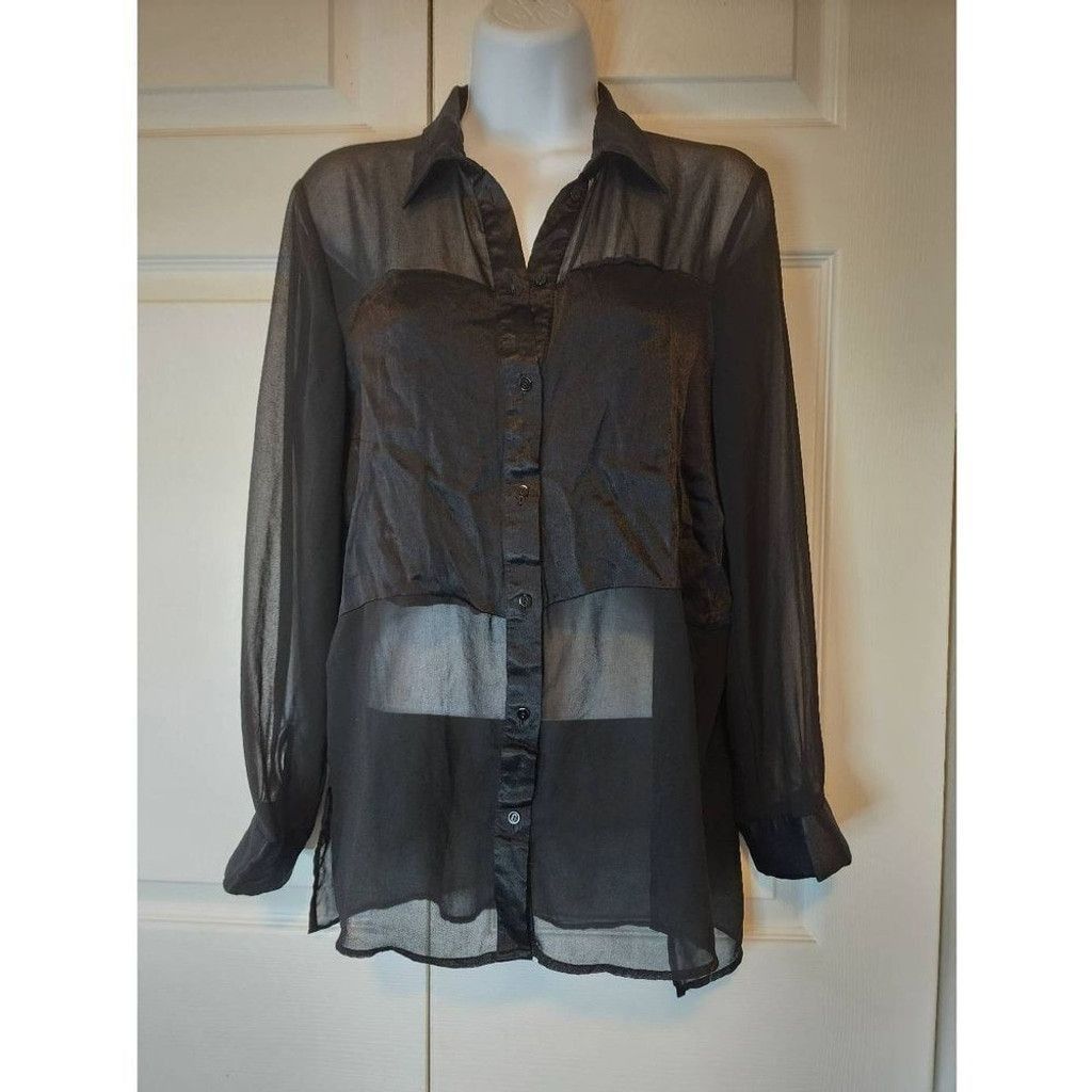 Zara Zara Black Sheer Blouse Size XS / US 0-2 / IT 36-38 - 1 Thumbnail