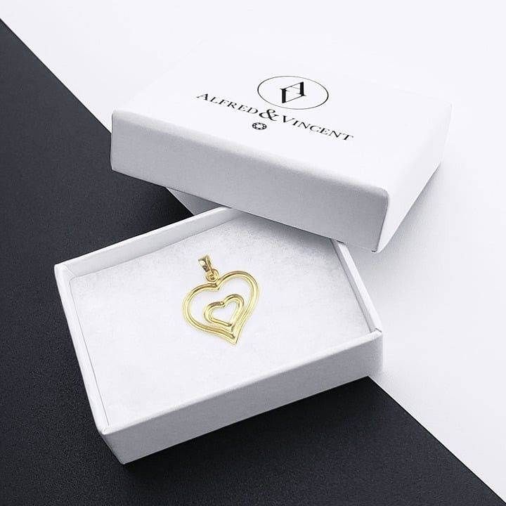 Other Double Heart Love Charm Pendant in 14k Yellow & White Gold Size ONE SIZE - 2 Thumbnail