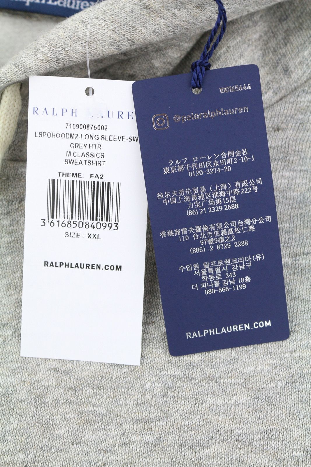 Ralph Lauren GREY 2XL Kangaroo Pocket Pullover Hoodie 86958 Size US XXL / EU 58 / 5 - 7 Thumbnail
