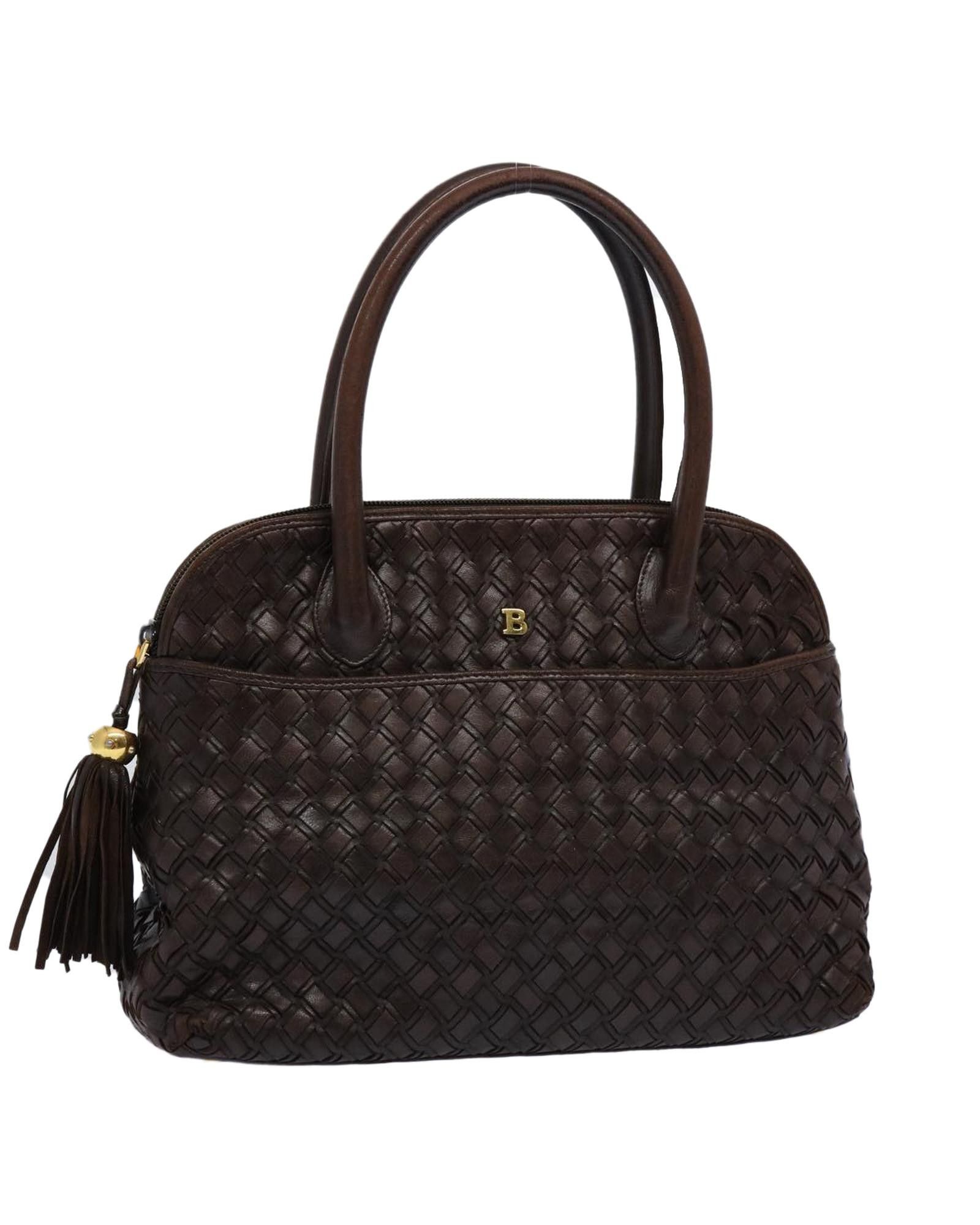 image of Brown Leather Intrecciato Hand Bag By Bally, Women's